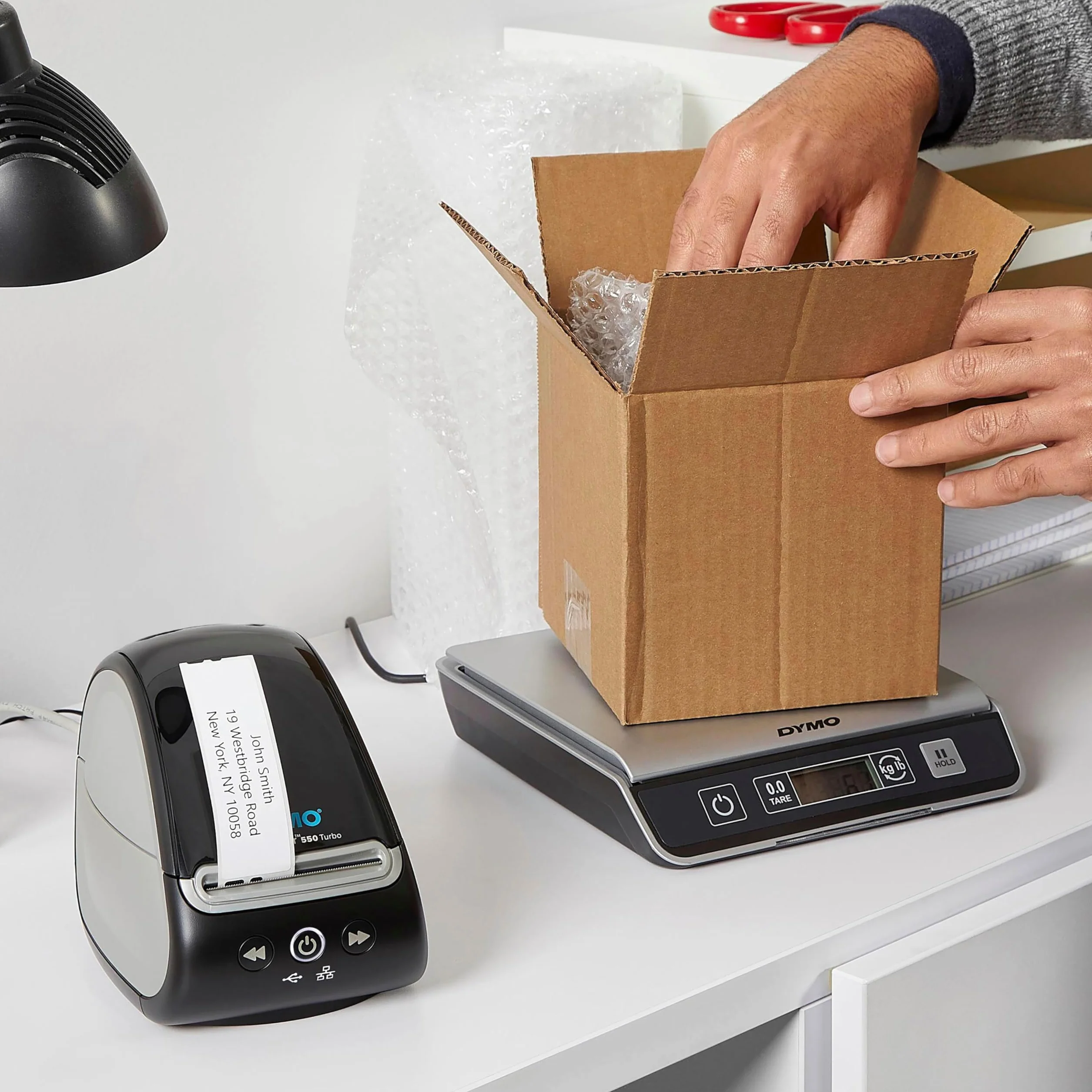 DYMO LabelWriter 550 Turbo Label Printer | Drukarka etykiet z szybkim bezpośrednim drukiem termicznym | Drukuje etykiety wysyłkowe i inne z łącznością USB/LAN | Wtyczka 2-pinowa UE