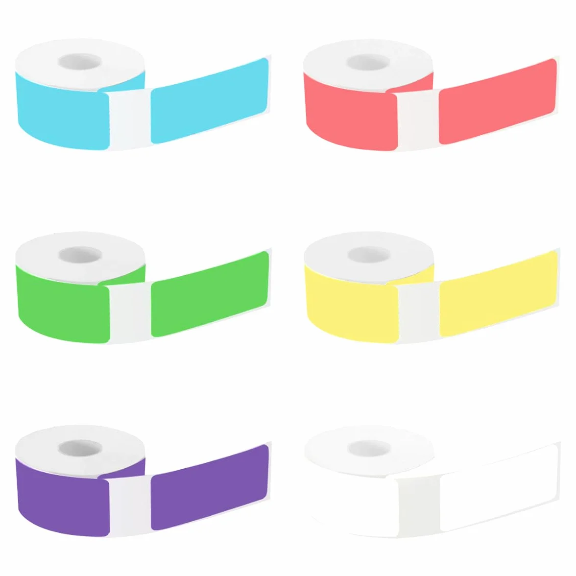 6 rolek termicznej taśmy do etykiet, rolki taśmy do etykiet, wodoodporna, 12 x 40 mm, nadaje się do domu, biura, szkoły (6 kolorów, 960 etykiet / 6 rolek)
