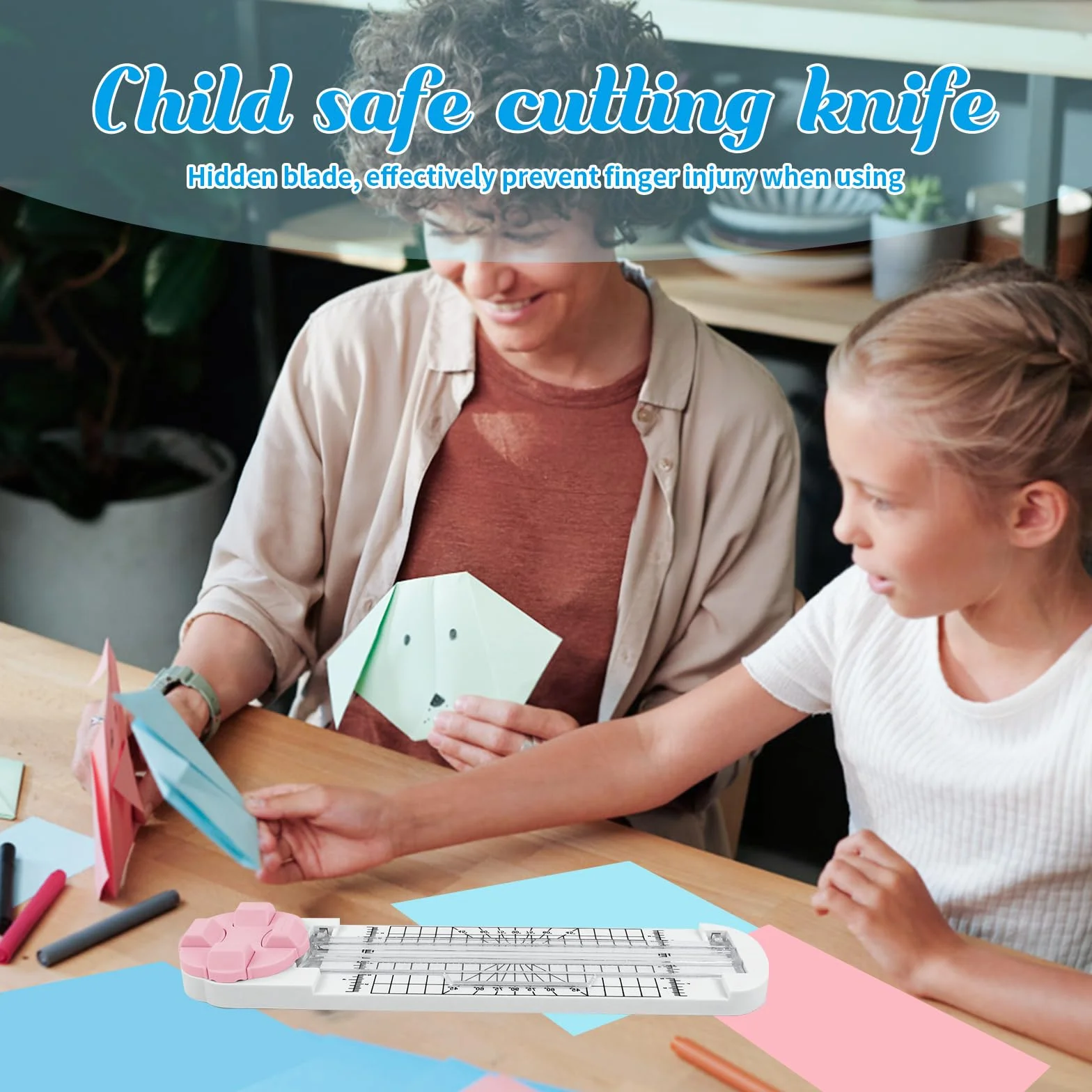 Przecinak do papieru 4 w 1 z boczną linijką ochronną narzędzie do scrapbookingu linia prosta falista