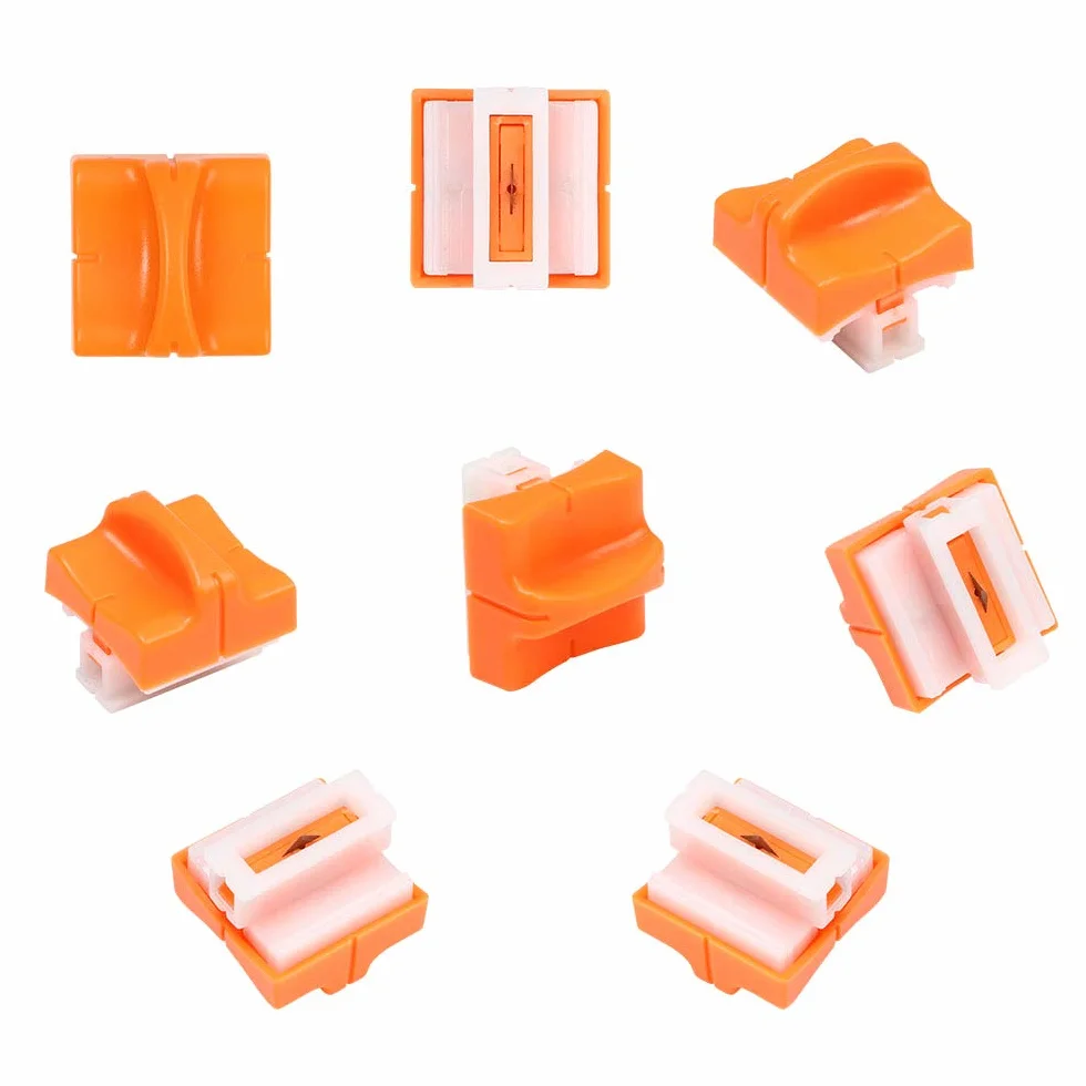 flintronic 8pcs zapasowe ostrza do cięcia papieru z automatyczną konstrukcją bezpieczeństwa do przycinania papieru A4, Pomarańczowy