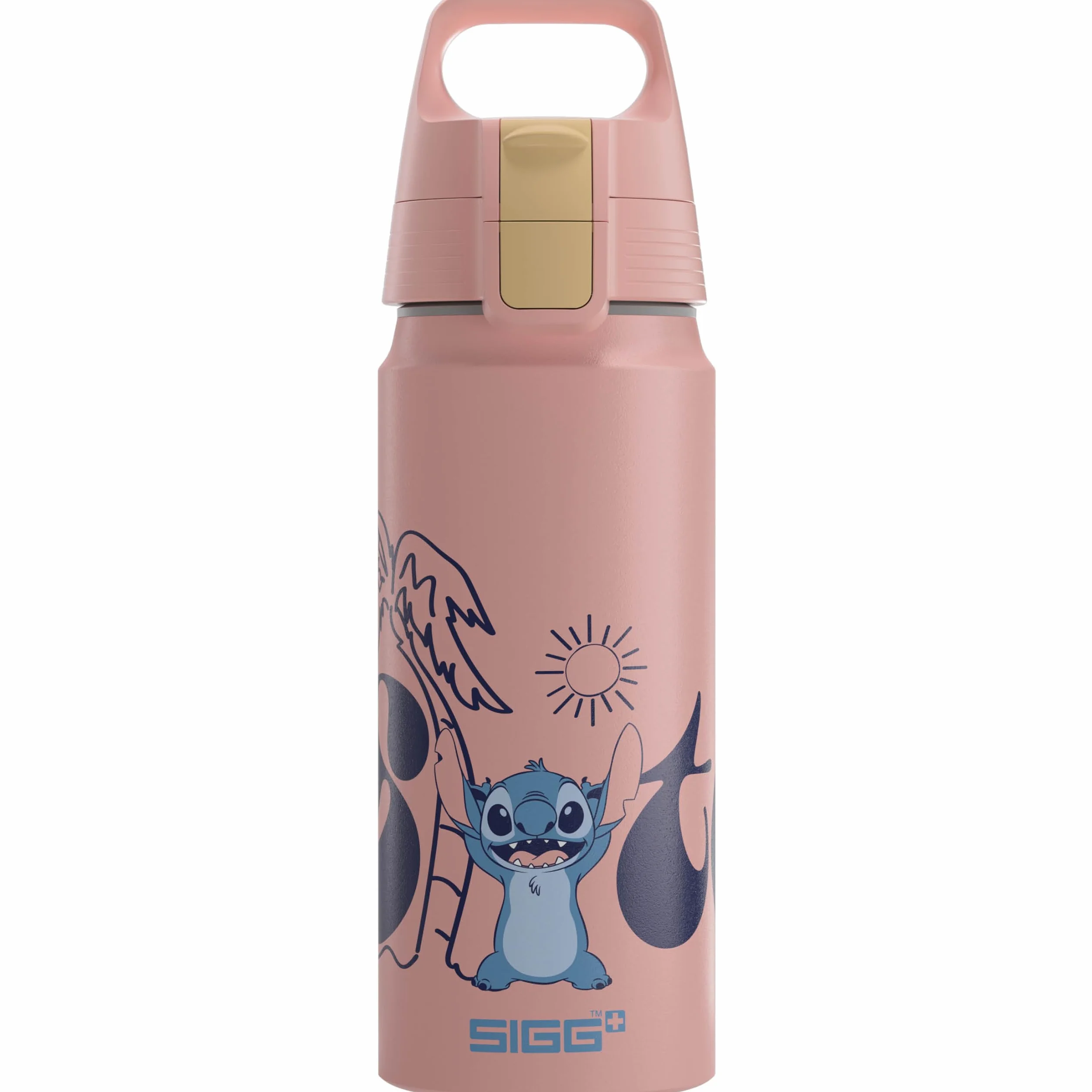 SIGG Aluminiowa butelka do picia dla dzieci WMB ONE Stitch Disney, szczelna, lekka, bez BPA, do napojów gazowanych