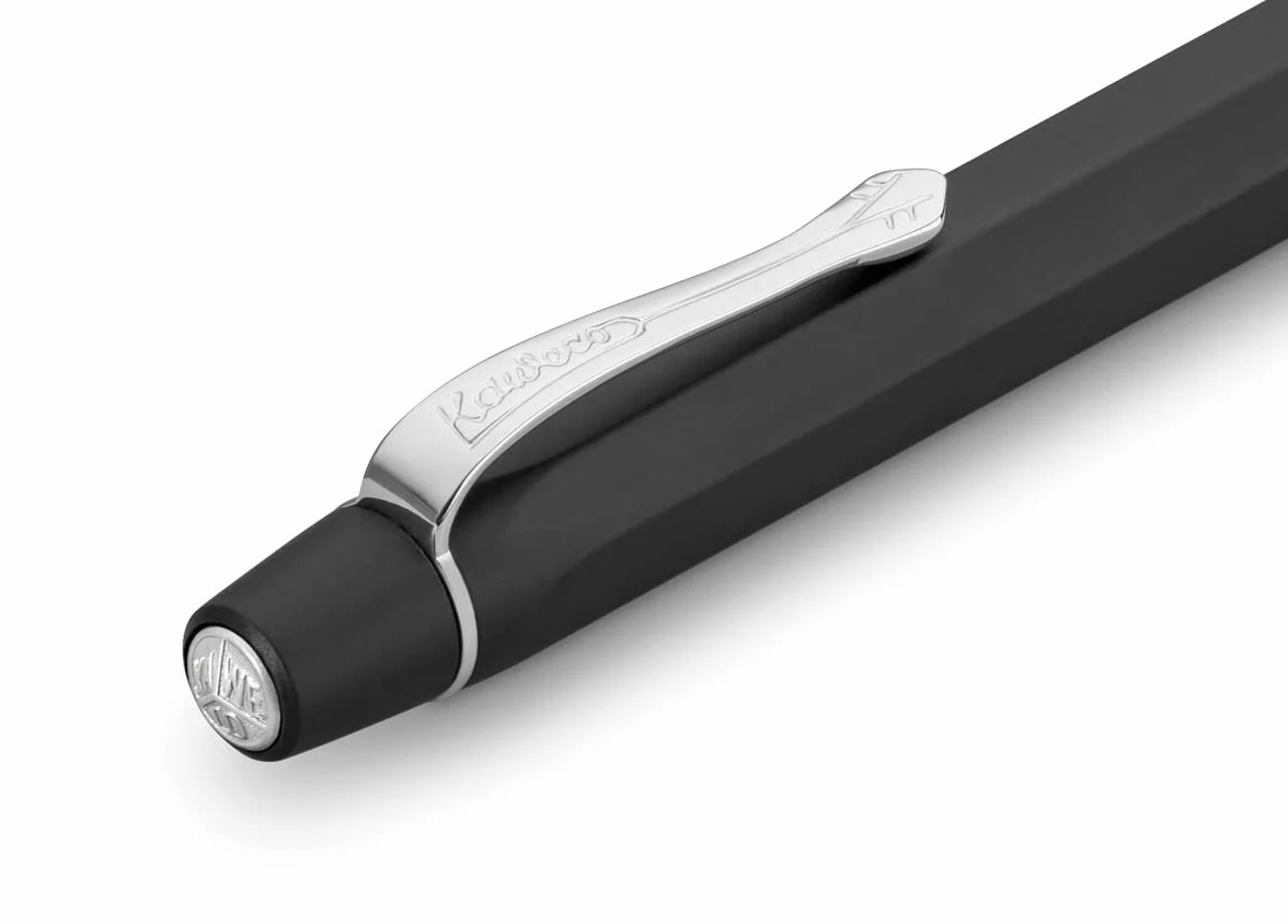 Kaweco Oryginalny długopis Black Chrome I Ekskluzywny długopis z ładnym wkładem i eleganckim blaszanym etui, luksusowe pióro z atrakcyjnymi elementami dekoracyjnymi
