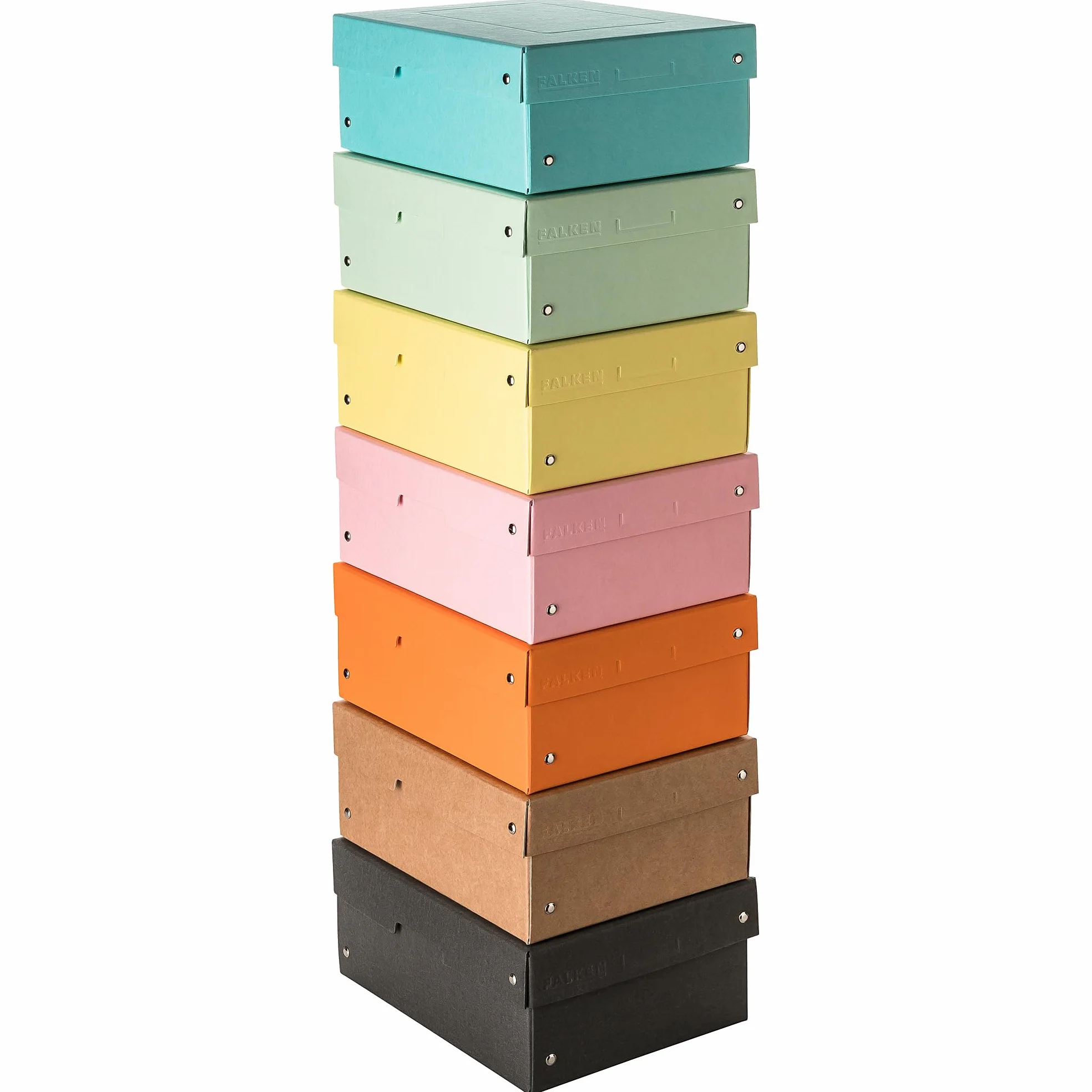 Oryginalny Falken PureBox Pastel. Made in Germany. 100 mm wysokości DIN A5 pomarańczowy. Pudełko do przechowywania z pokrywką ze stabilnego kartonu wegańskie pudełko prezentowe pudełko transportowe