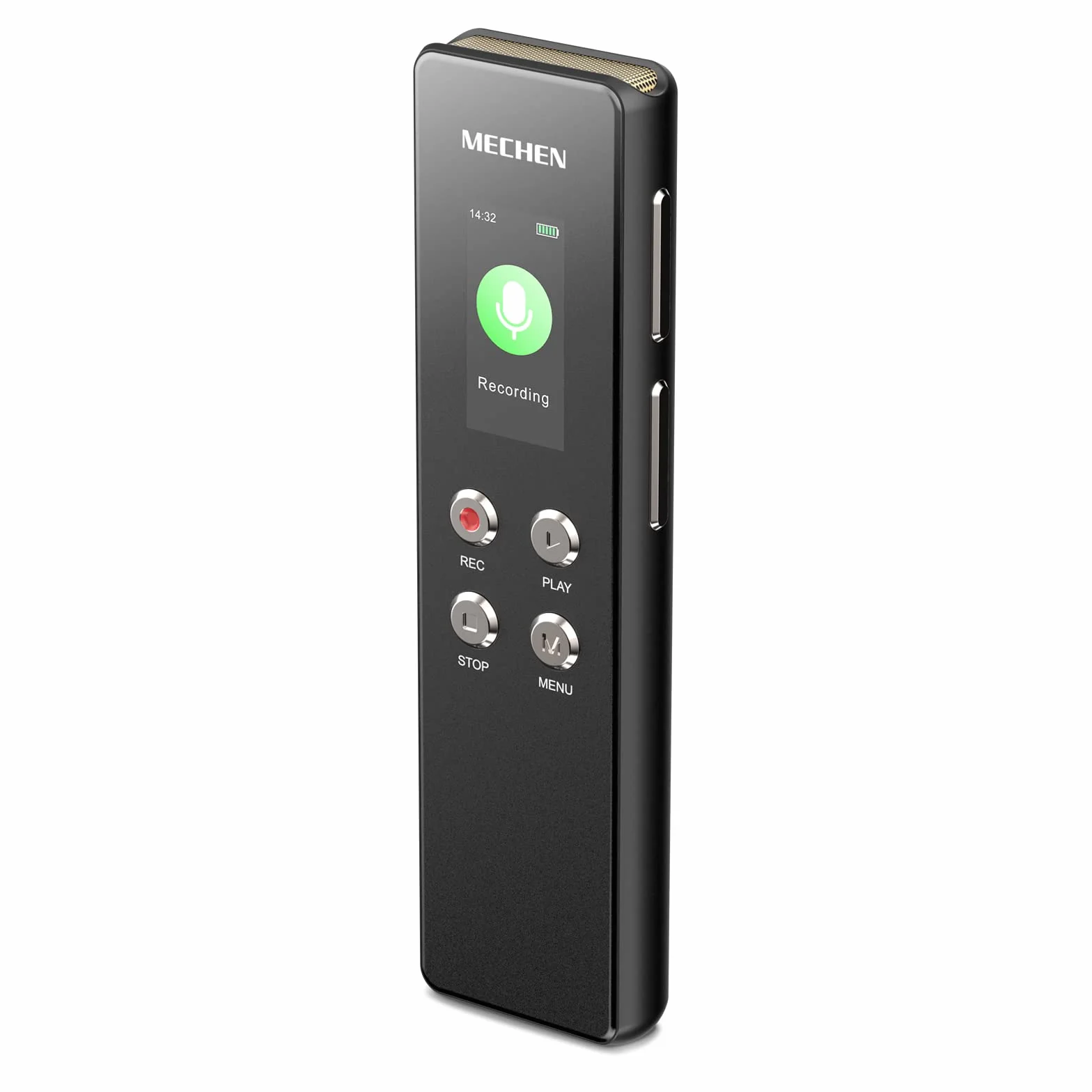 MECHEN V01 dyktafon 128 GB, nagrywanie głosowe, ochrona hasłem, automatyczna redukcja szumów, 300 mAh (czas pracy 15 godzin)