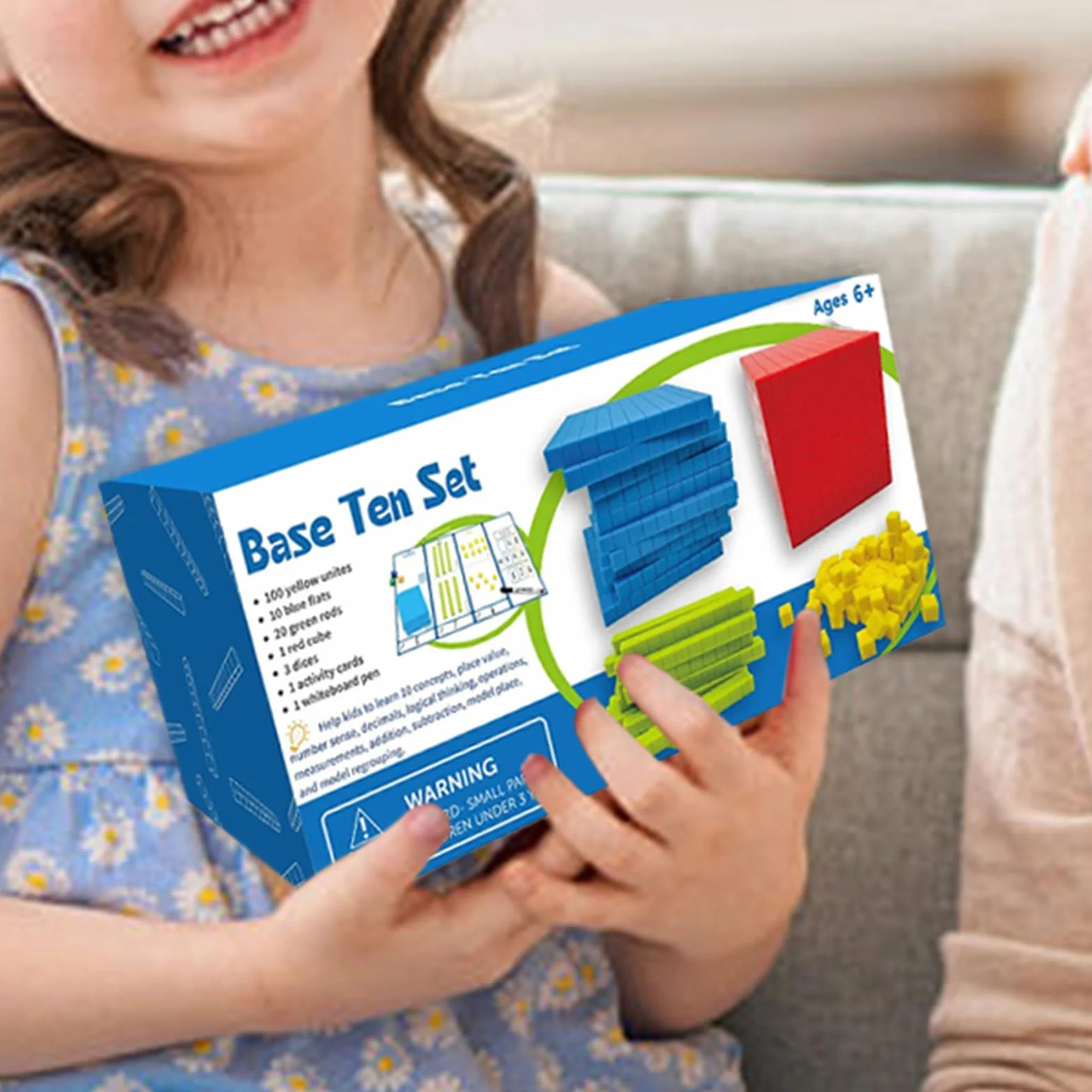 Base Ten Blocks, Math Manipulatives Learning Toy Set, Preschool Counting Cubes & Place Value Blocks, Hands On Number Concept Training, Educational Math Game for Kids Classroom Homeschool Teaching Aid