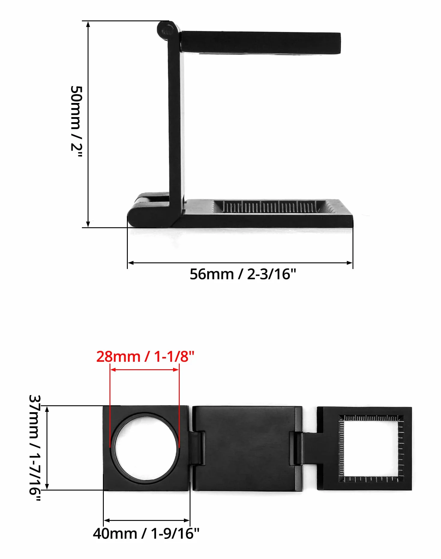 QWORK® 3 kawałki Mini składana lupa, lupa 10X z linijką, licznik nici metalowej do lutowania, szycia, czytania, tekstyliów