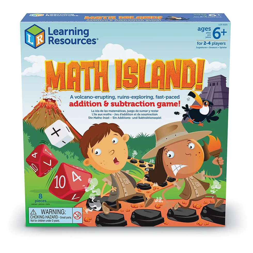 Learning Resources Matematyka Wyspa! Dodatek oraz Odejmowanie Gra 8-Kawalki Zestaw, Wielobarwny