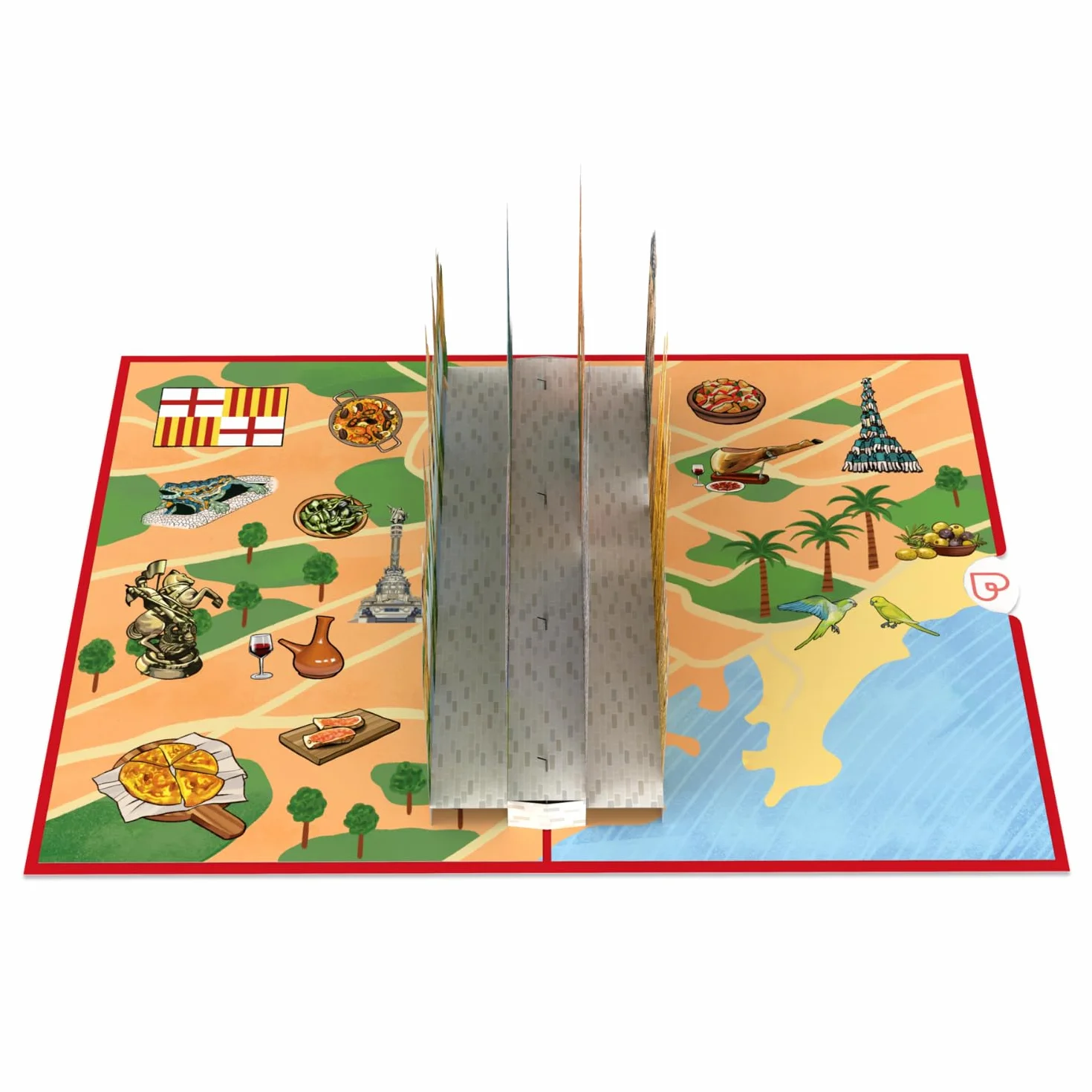 Kartka rozkładana papercrush® Pop-Up Barcelona – 3D kartka urodzinowa dla mężczyzn i kobiet (mąż, żona), 3D kartka prezentowa jako bon podróżny na wycieczkę do Barcelony, bon hotelowy na weekendową