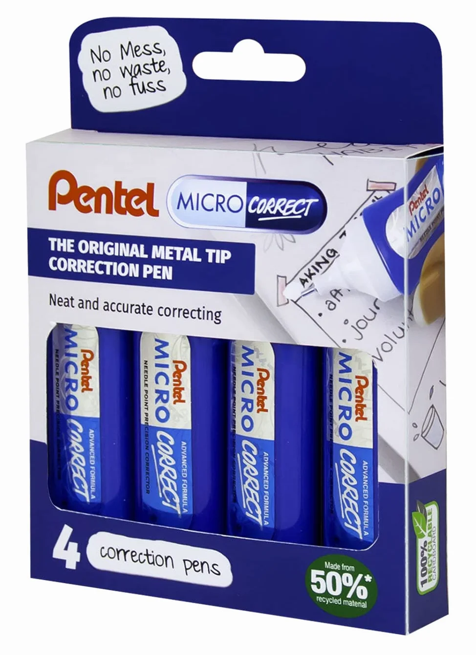 Pentel Micro Correct długopis korekcyjny 12 ml 4 szt