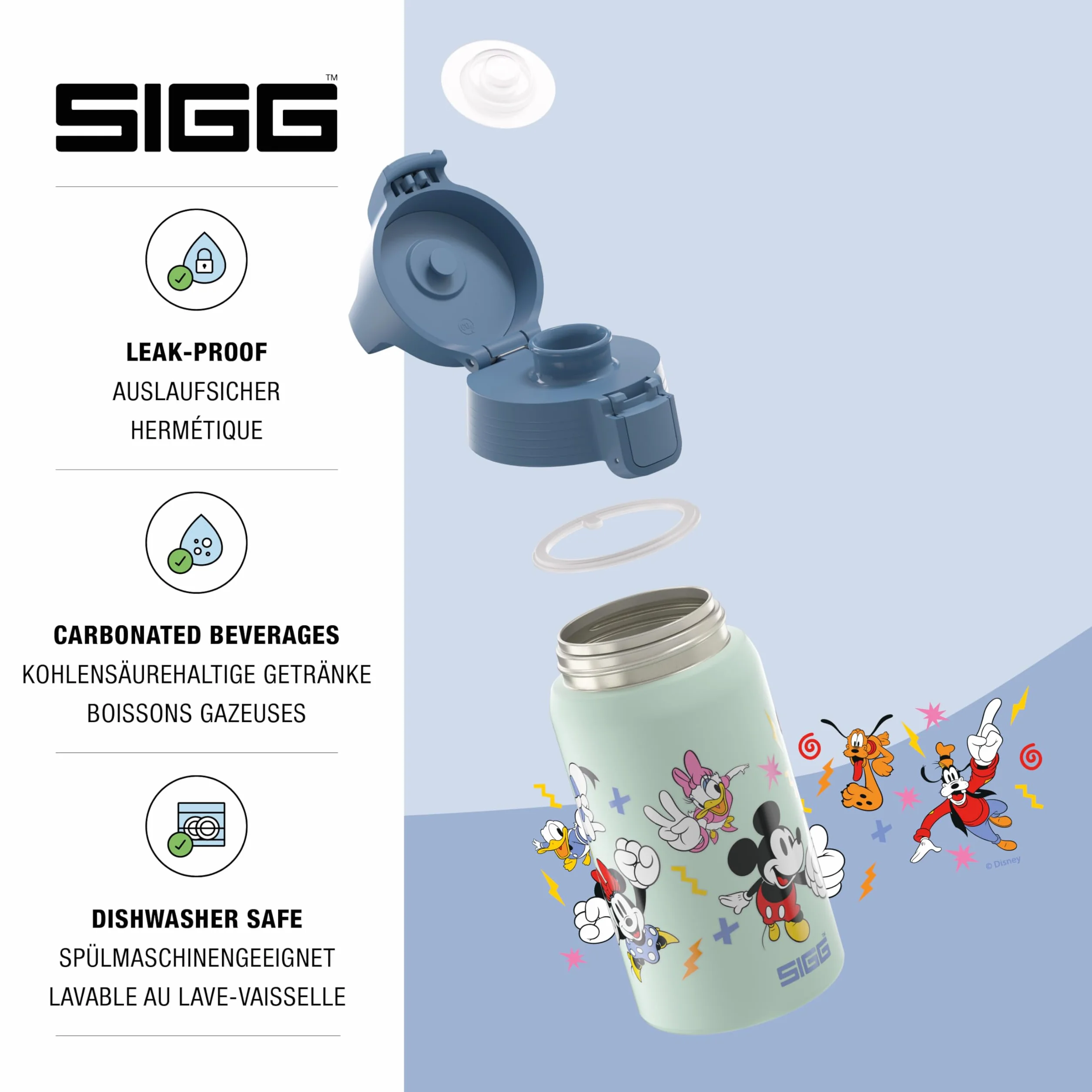 SIGG Butelka ze stali nierdzewnej Shield One Disney Mickey & Friends dla dzieci szczelna