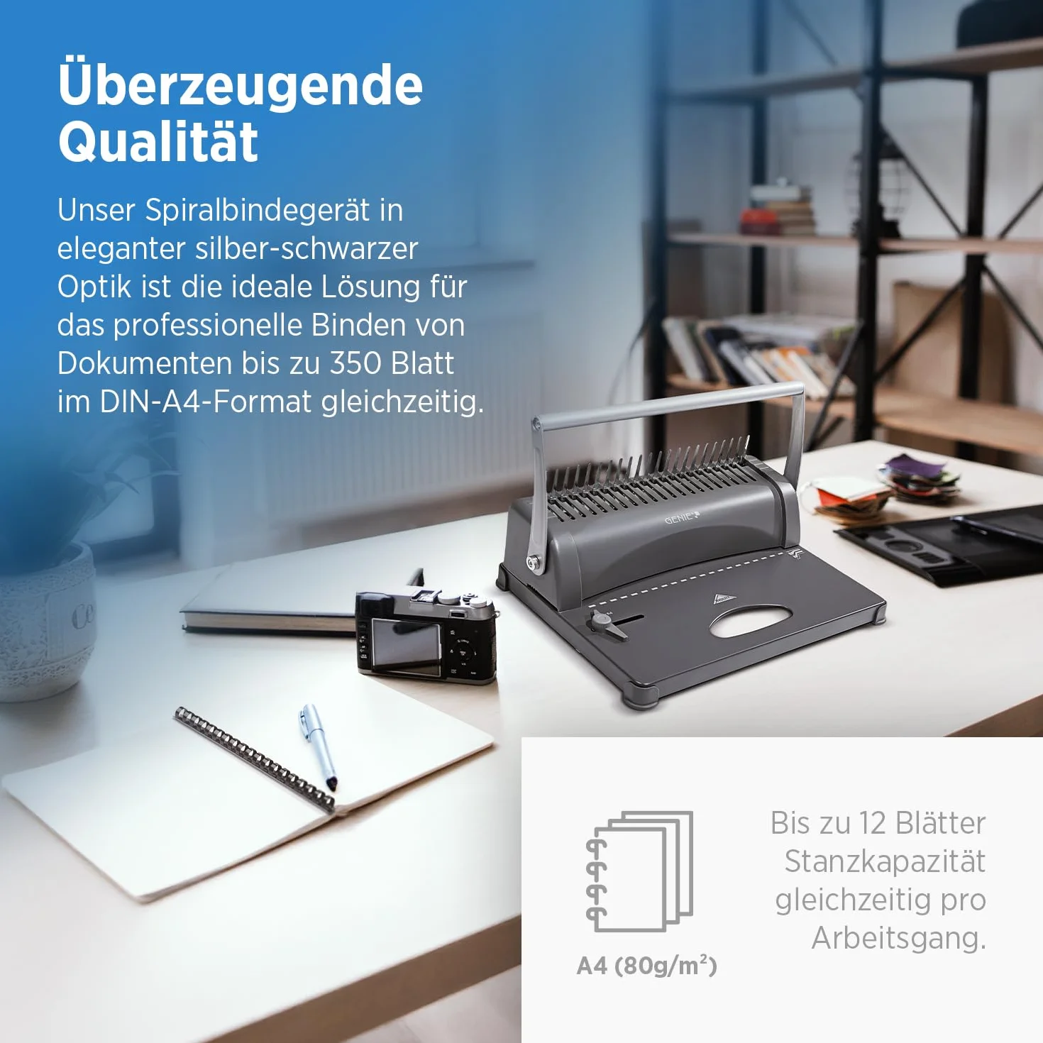 Genie CB 850 Bindownica Spiralna A4 Szary