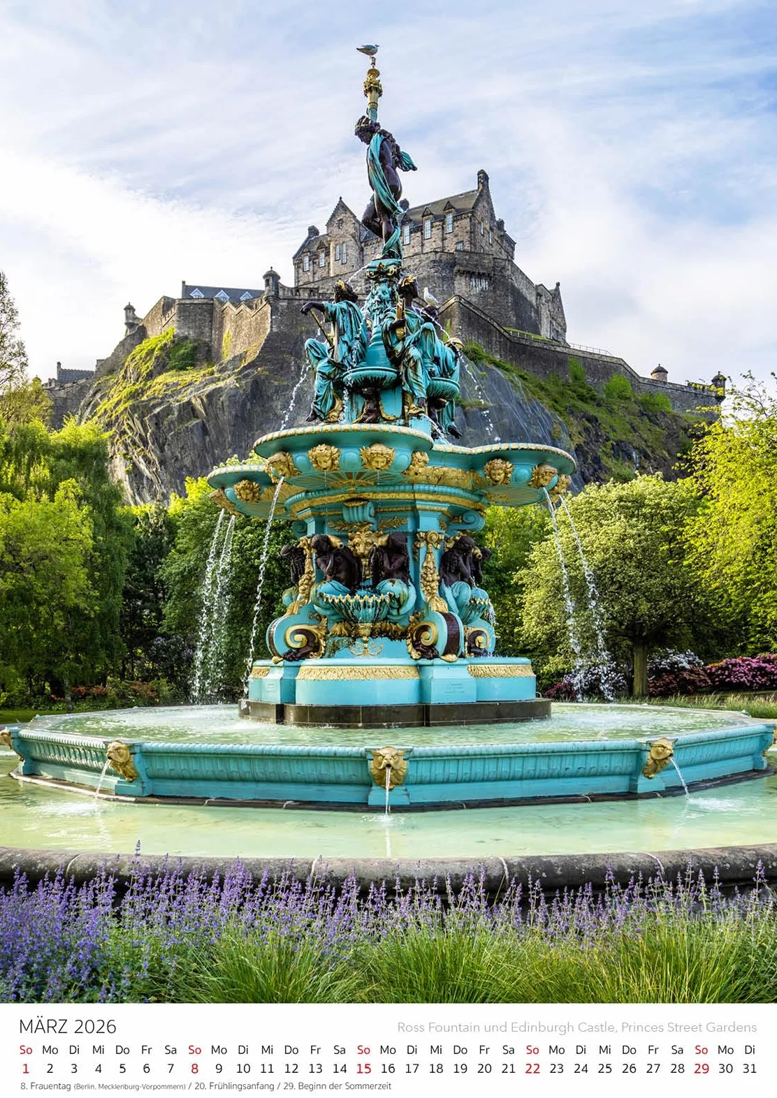 Edition Seidel Kalendarz Edinburgh 2026 DIN A3 Kalendarz Ścienny Wielka Brytania Szkocja Calton Hill Zamek Edynburski