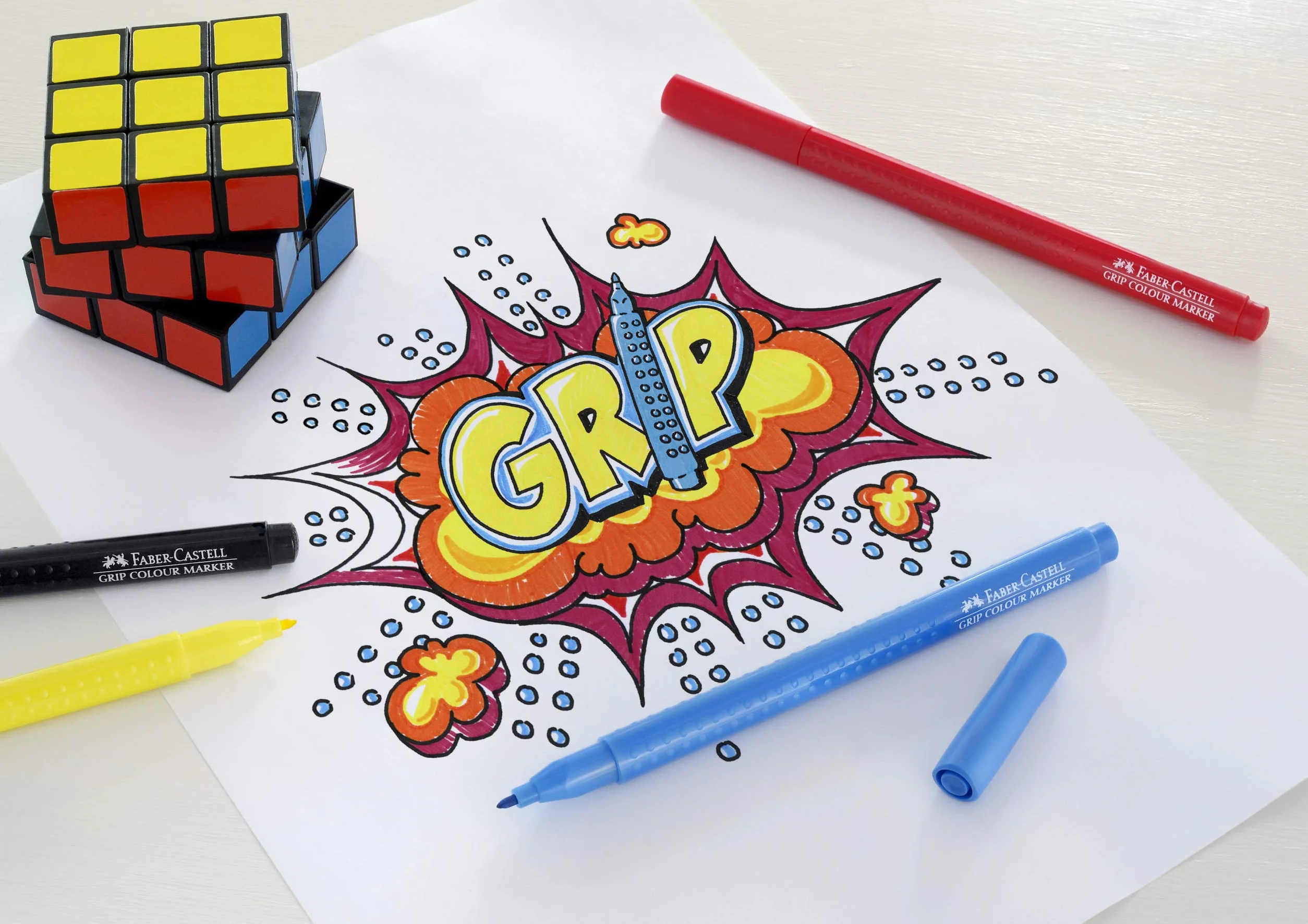 FABER-CASTELL 155335 – pisaki Grip Colour Marker, 30 pisaków dla dzieci i dorosłych