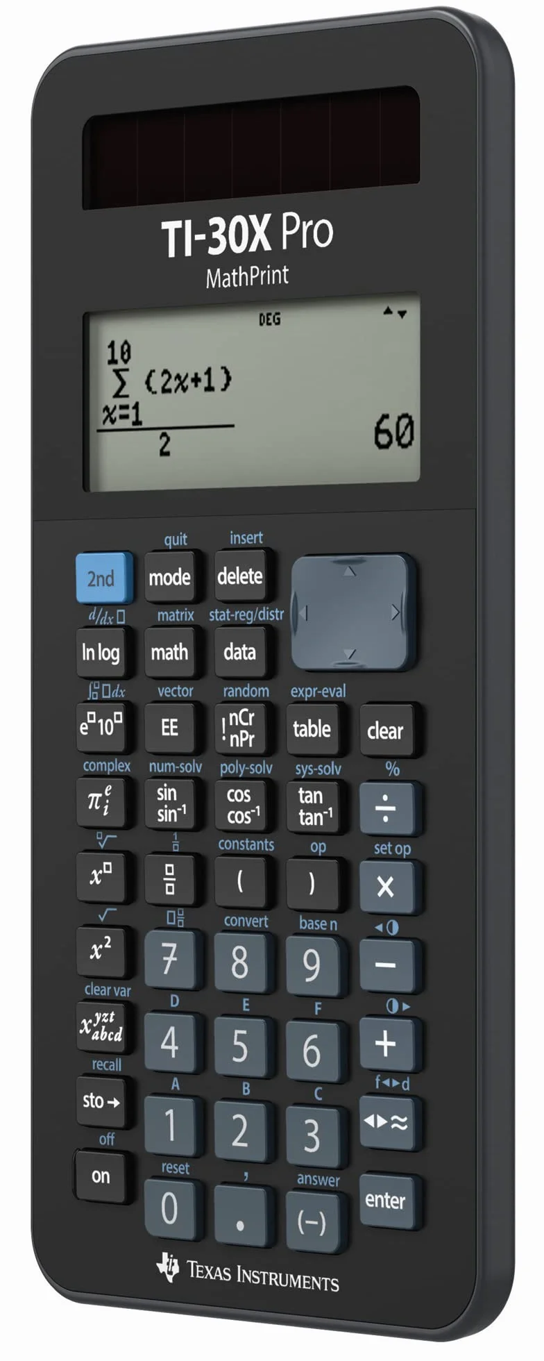 Texas Instruments Ti-30X Pro Mathprint Kalkulator, Czarny, 18.4 x 8 x 1.6 cm