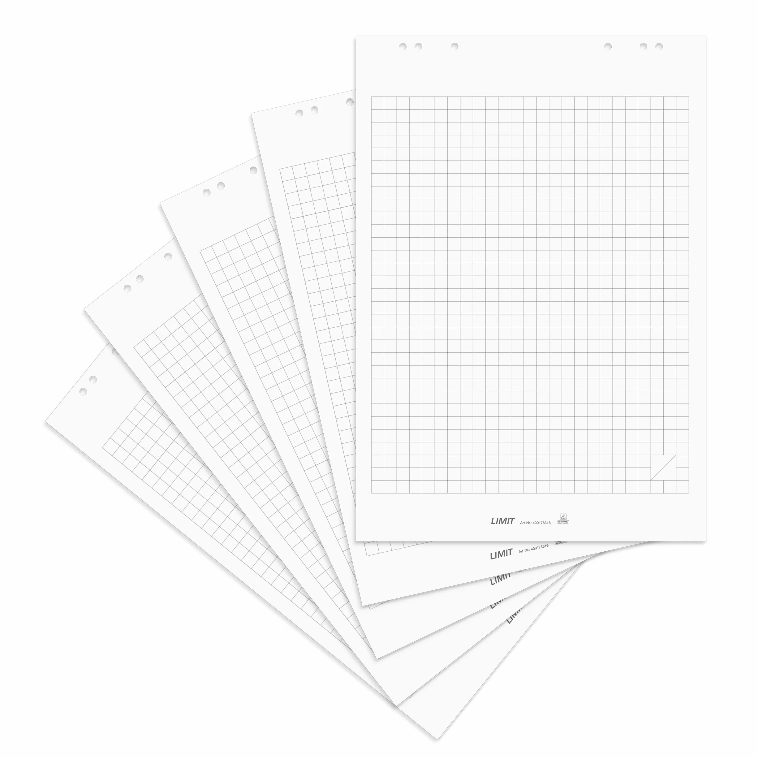Papier flipchart w kratkę 70 g/m² 20 arkuszy 5 sztuk