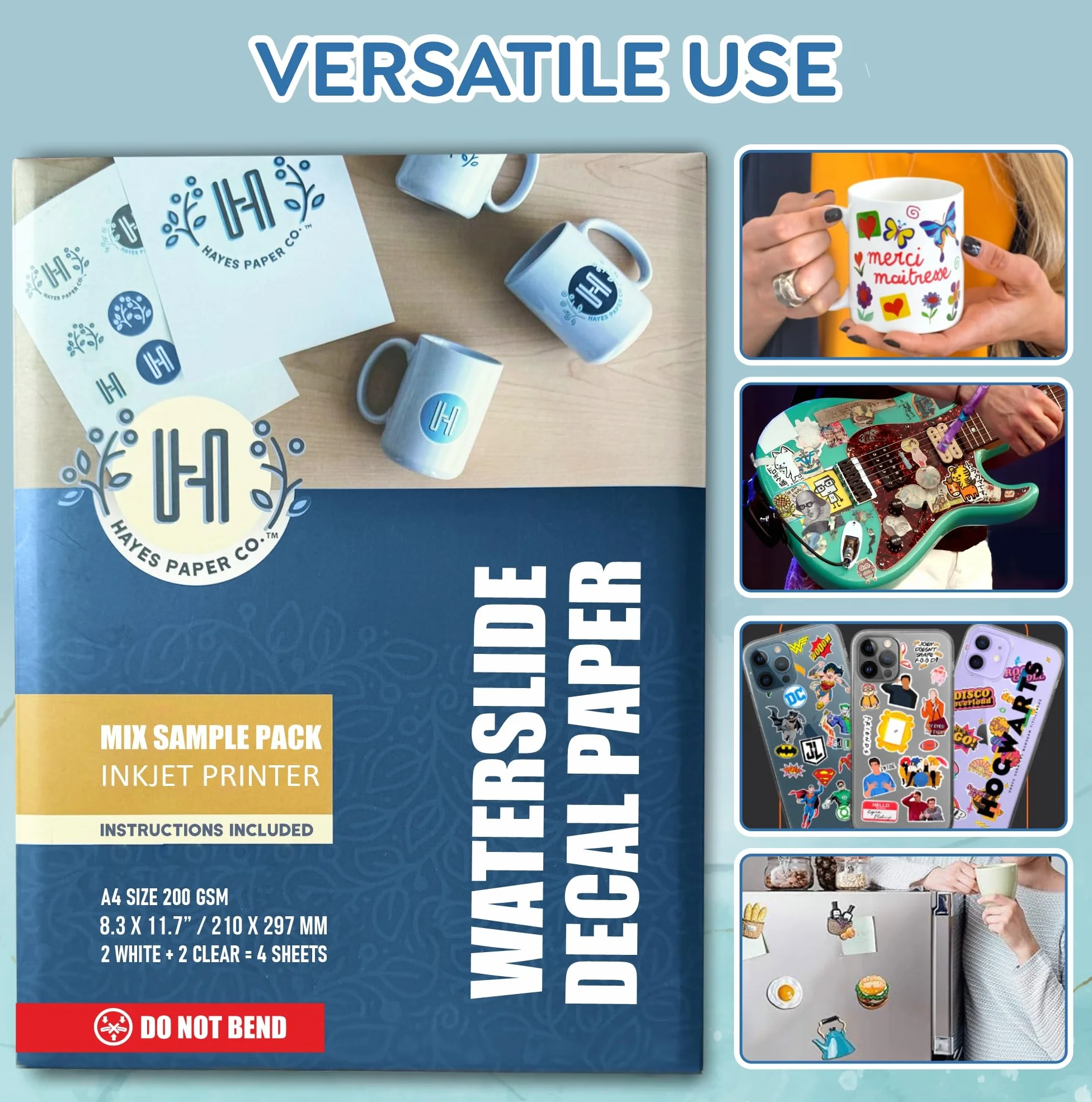 Hayes Papier do kalkomanii wodnych A4 200 g/m² 10 arkuszy