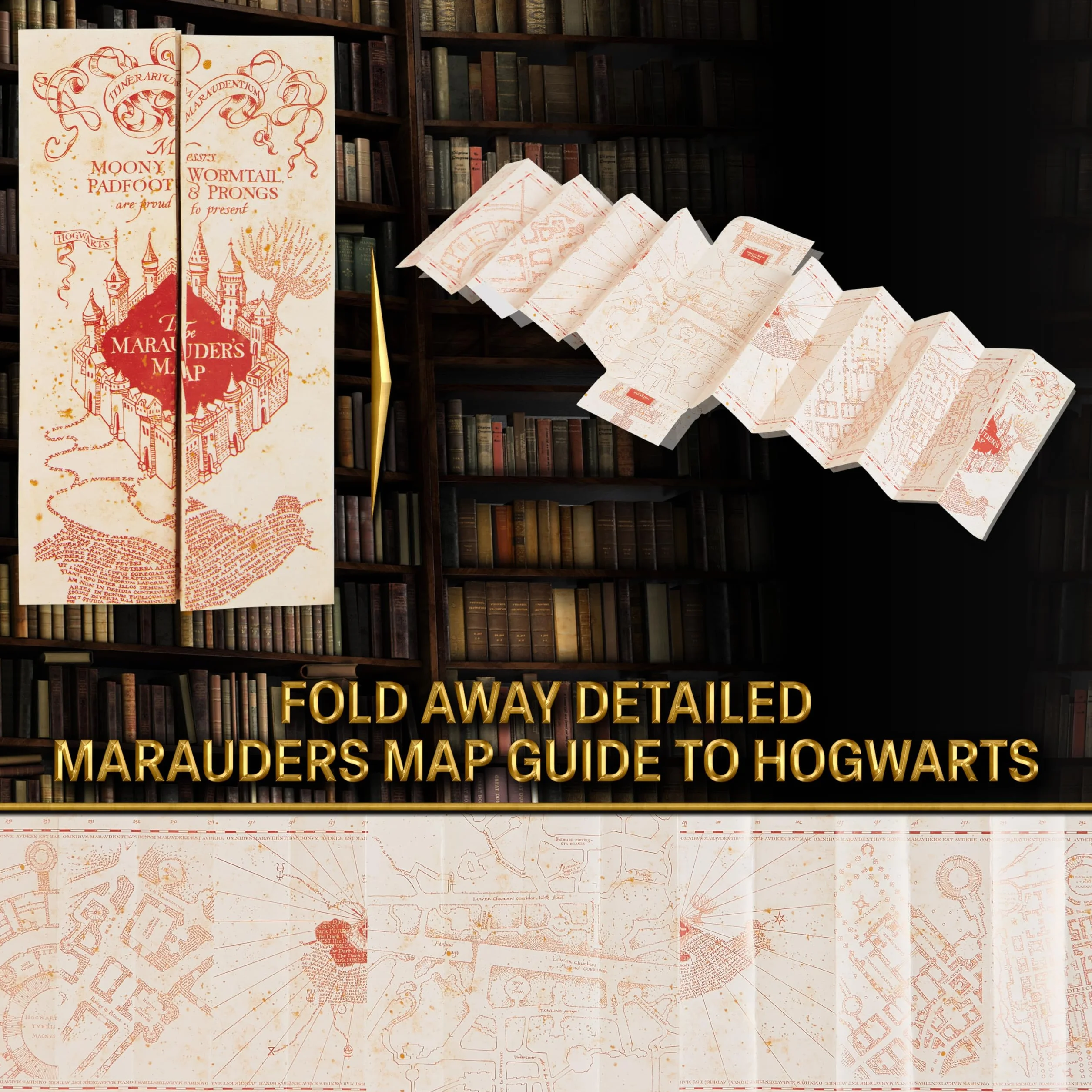 Harry Potter Pudełko na długopisy Magiczna różdżka, poduszeczka z tuszem i mapa Huncwotów Pomysł na prezent dla dziewczynki/chłopca