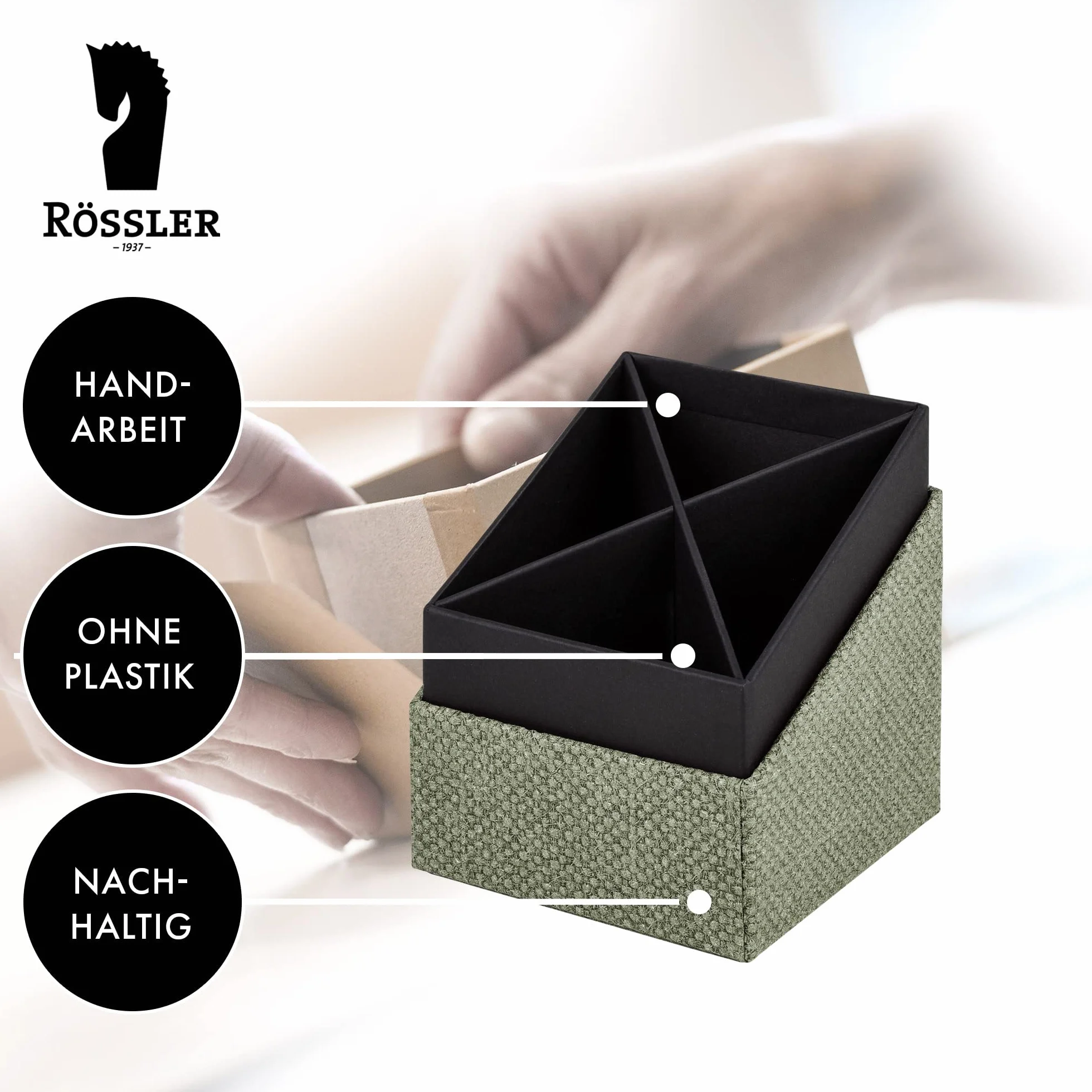 Rössler Papier S.O.H.O. Przybornik na długopisy 86 x 86 x 100 mm Special Line Sage 1 szt.