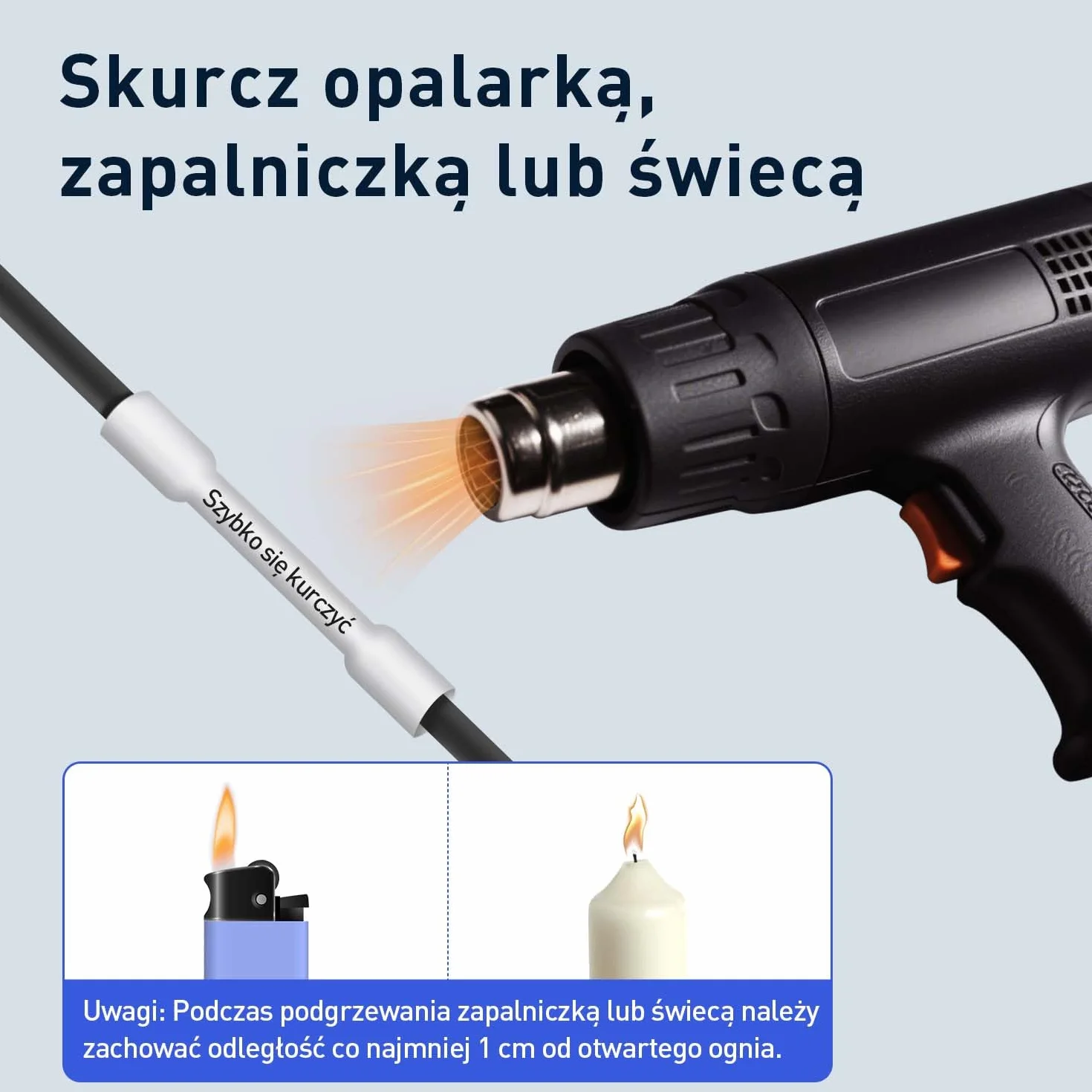 SUPVAN G15M Termokurczliwa Tuba Etykietująca ∅3.5 mm x 2 m Czarna Na Biały