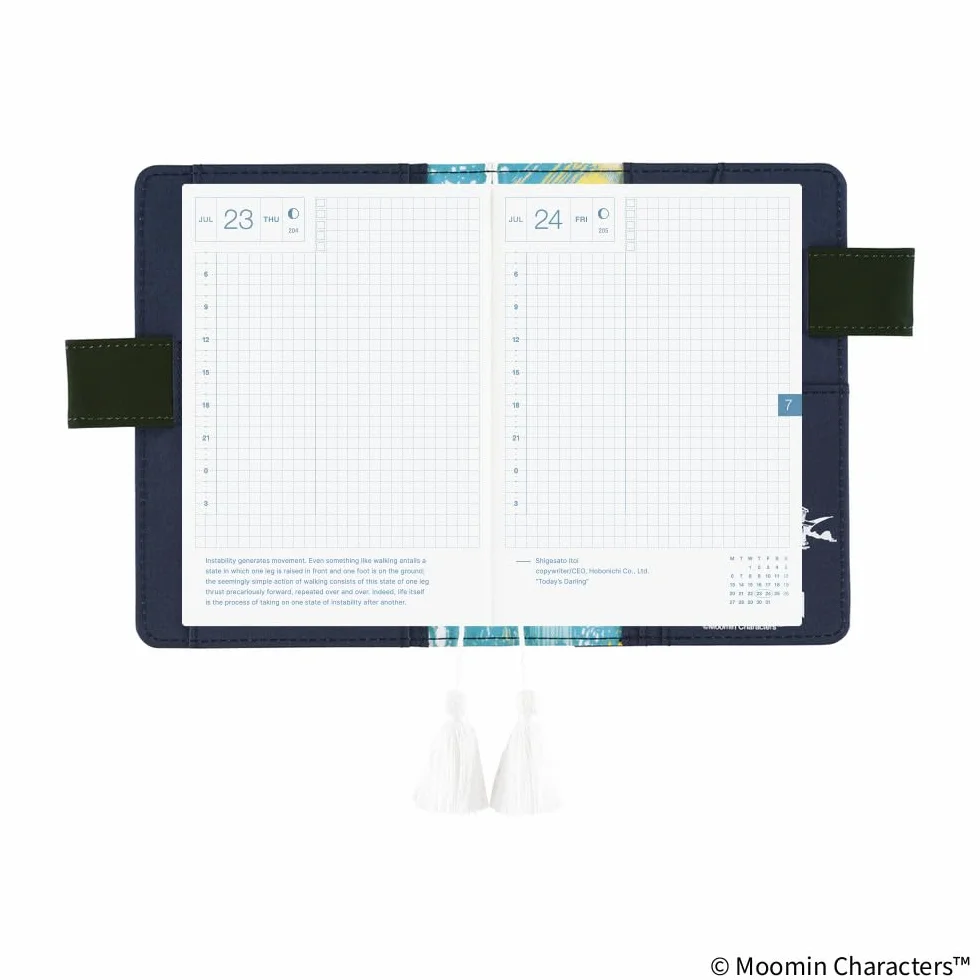 Hobonichi Techo A6 pokrowiec na planer Muminki noc wielkiej imprezy