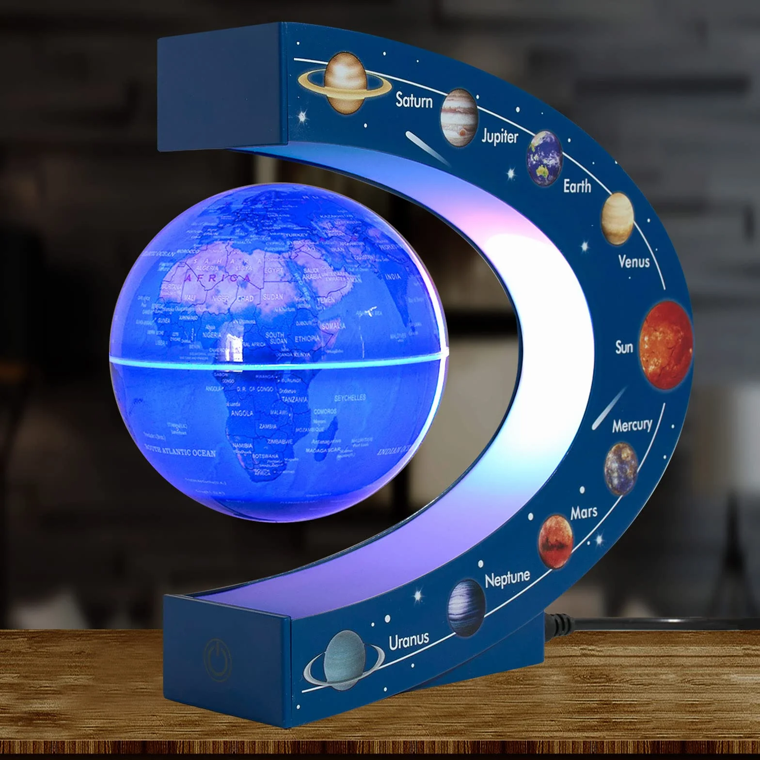 Magnetycznie lewitująca kula 7,5 cm z kolorową lampą – fajna dekoracja biurowa i prezent dla mężczyzn i szefów – astronomiczne zabawki edukacyjne dla dzieci