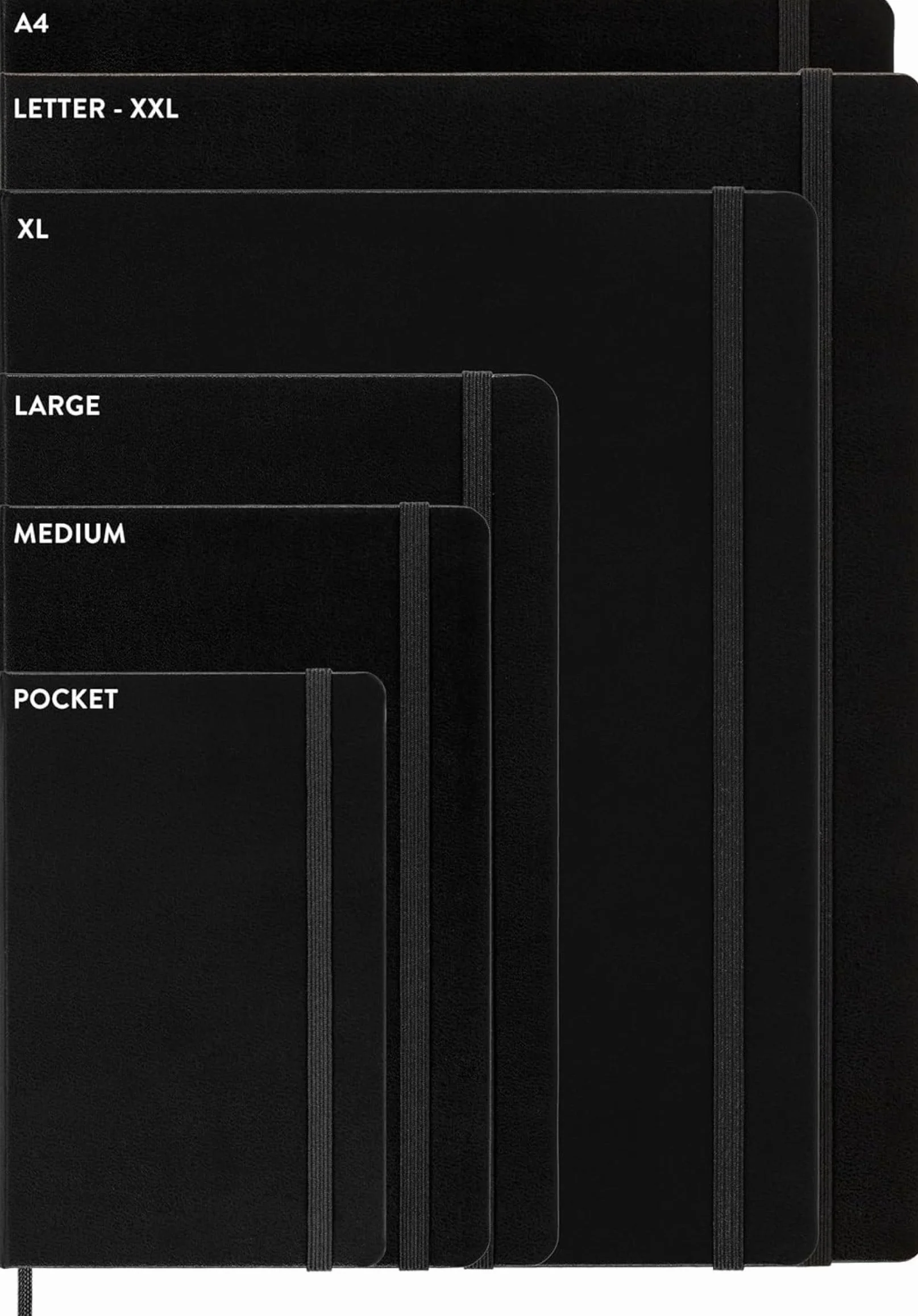 Moleskine 18 Monate Wochen Notizkalender 2025/2026, XL, 1 Wo = 1 Seite, Rechts linierte Seite, Fester Einband, Schwarz