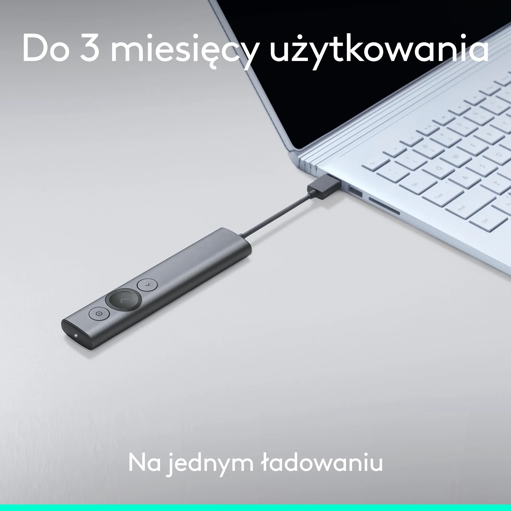 Logitech Spotlight™ Presentation Remote, Z zaawansowanym cyfrowym wskaźnikiem i zegarem z alertami wibracyjnymi, PC/Mac - Szary