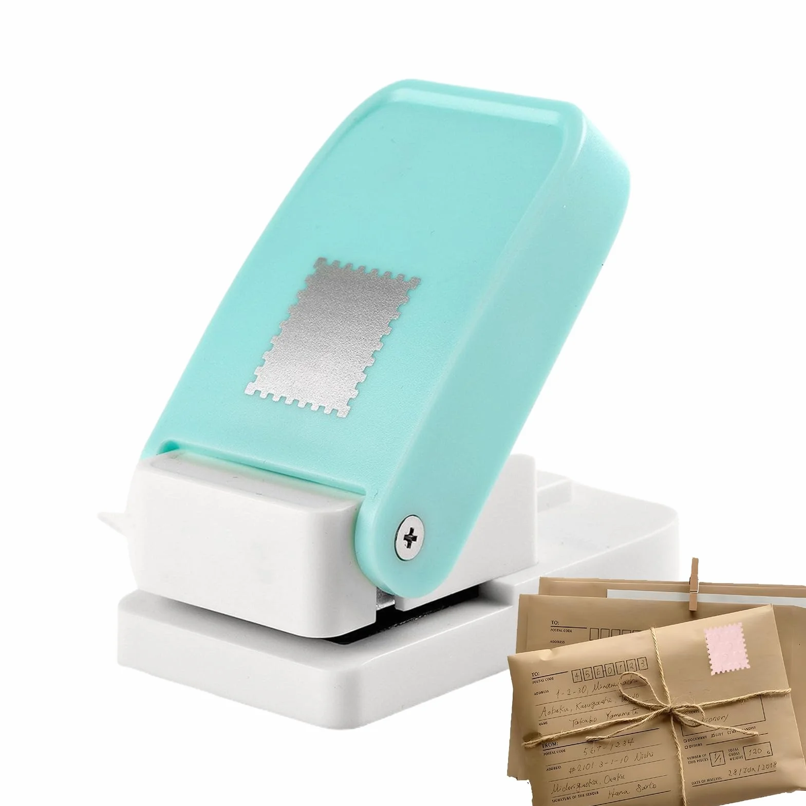 Prostokątny Dziurkacz Do Znaczków Pocztowych, Stempel Prostokątny Dziurkacz Do Papieru, Dziurkacze Ręczne Wyrobu Papieru Scrapbooking DIY Tworzenie Kartek Artykuły Artystyczne I Rzemieślnicze