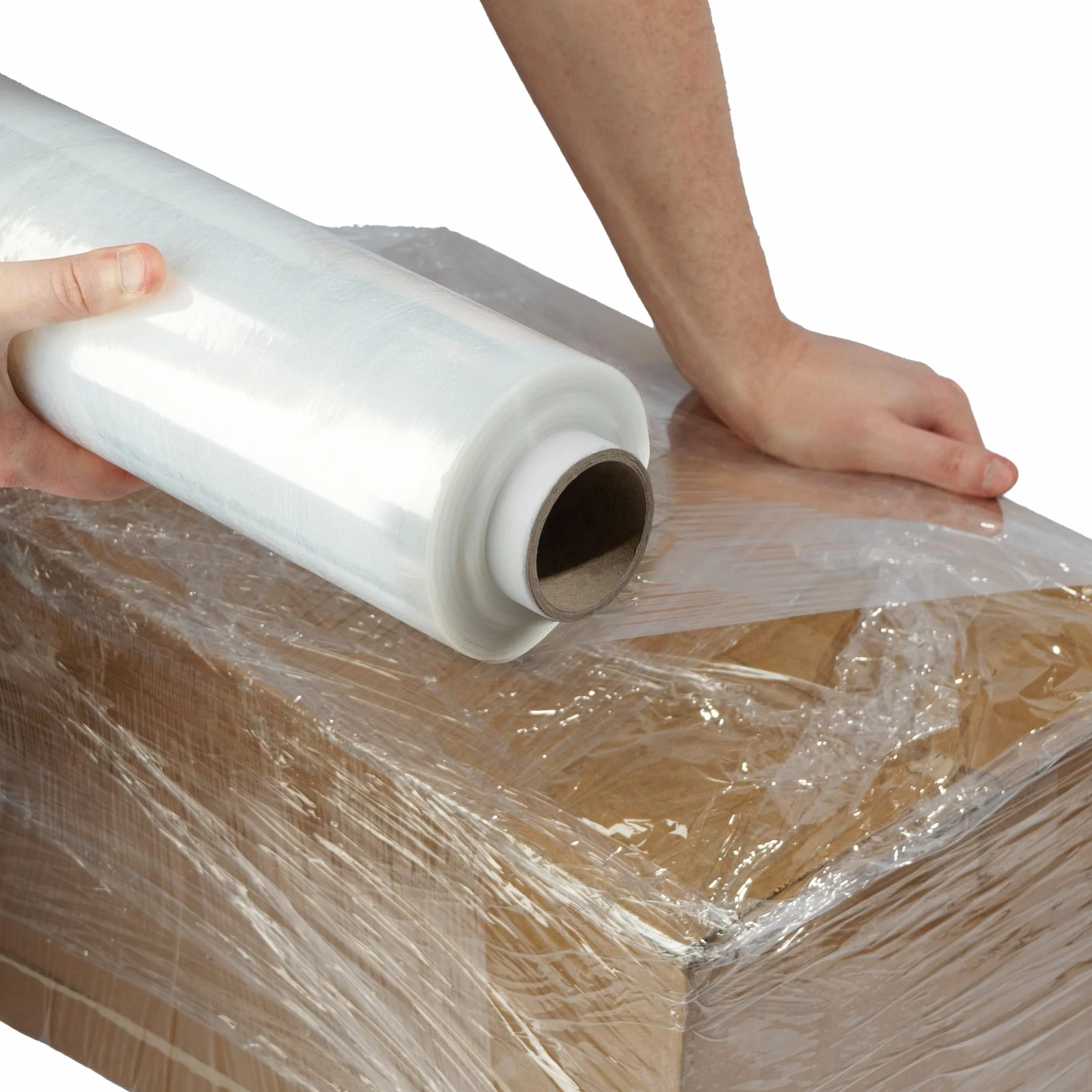 Folia stretch bezbarwna 3,0kg (300) Do Palet Opakowań Przeprowadzki Cienka Tuleja, Elastyczna i Wytrzymała Transparentna Folia w Rolce 54 cm Zabezpieczająca