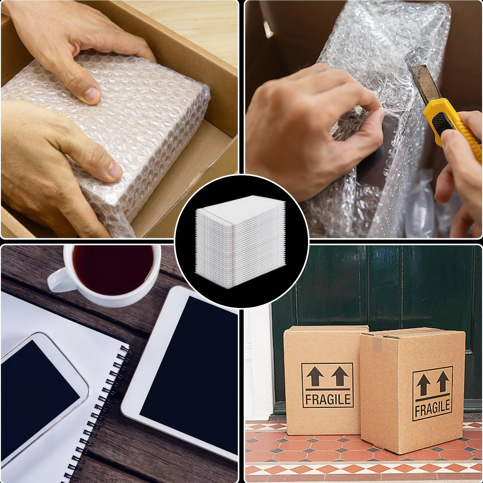 CYEER 100 sztuk samoprzylepnych torebek bąbelkowych 20 x 30 cm Bubble Wrap