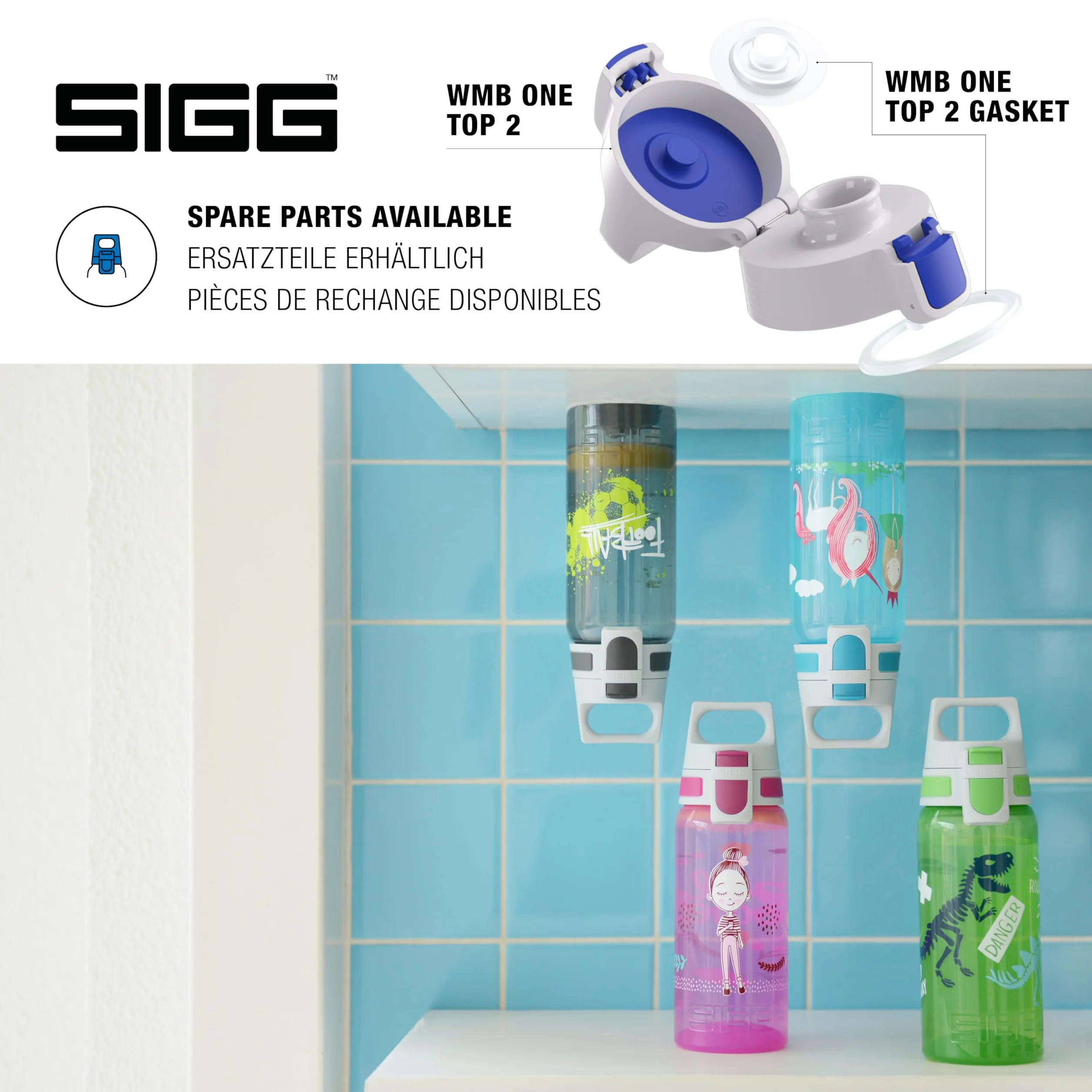 Sigg Viva One Butelka na Wodę, Tworzywo Sztuczne, Niebieski/Biały, 0.5 Litra