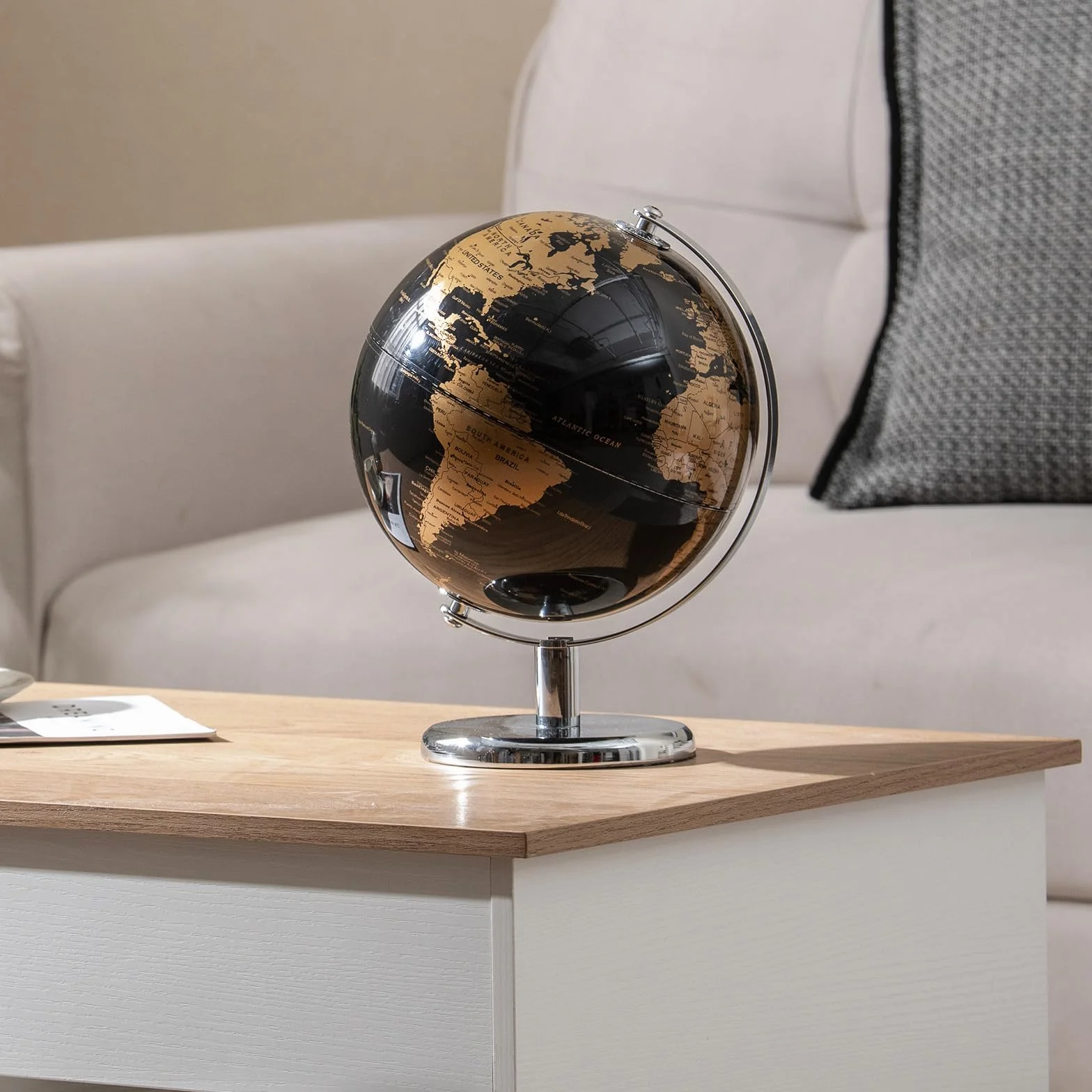 COSTWAY Globus 20 cm obracany 360° mapa angielska metalowy stojak edukacyjny geograficzny