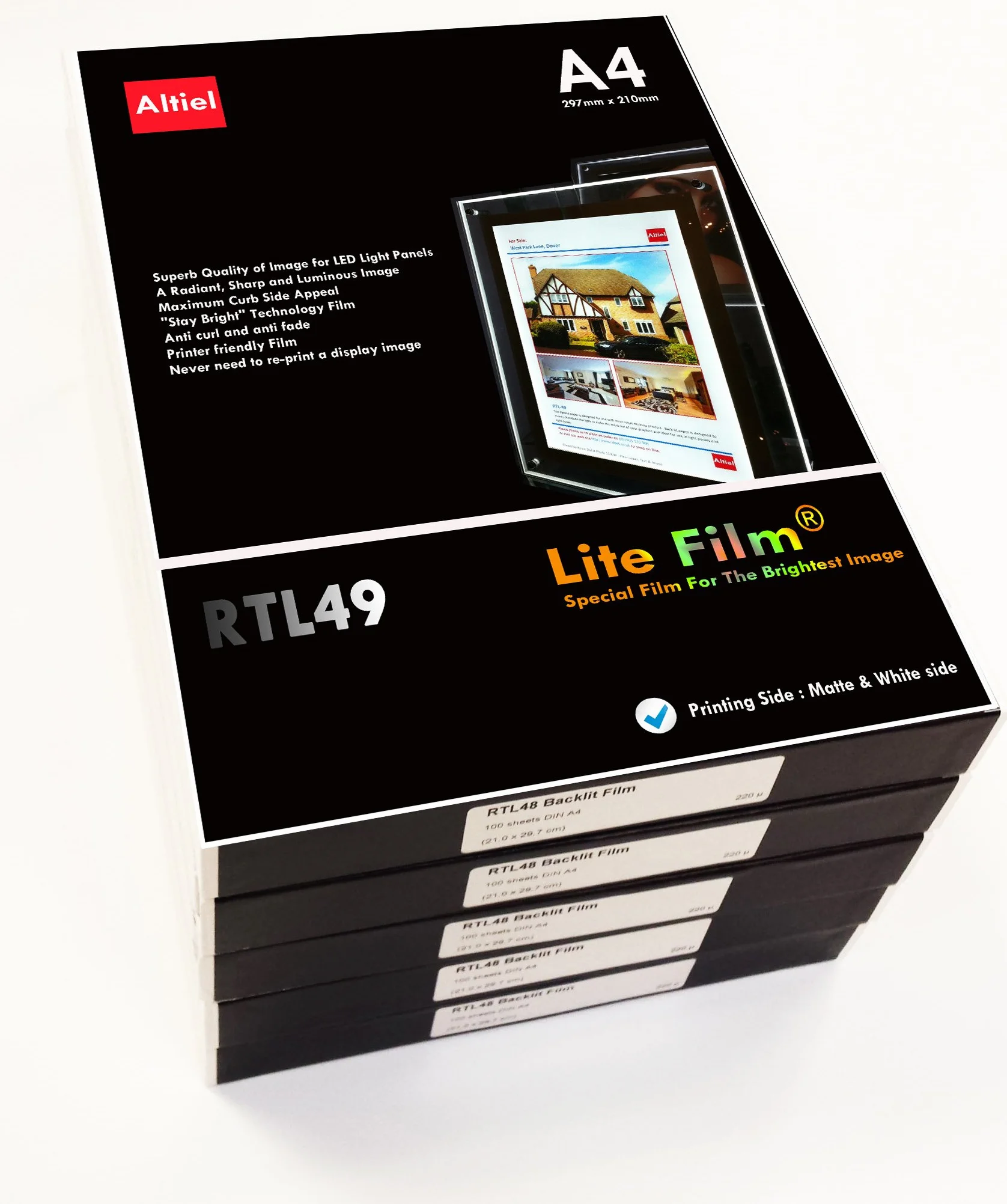 Lite Film® RTL49-10 A4 podświetlany papier LED do drukarek atramentowych i kopiarek laserowych