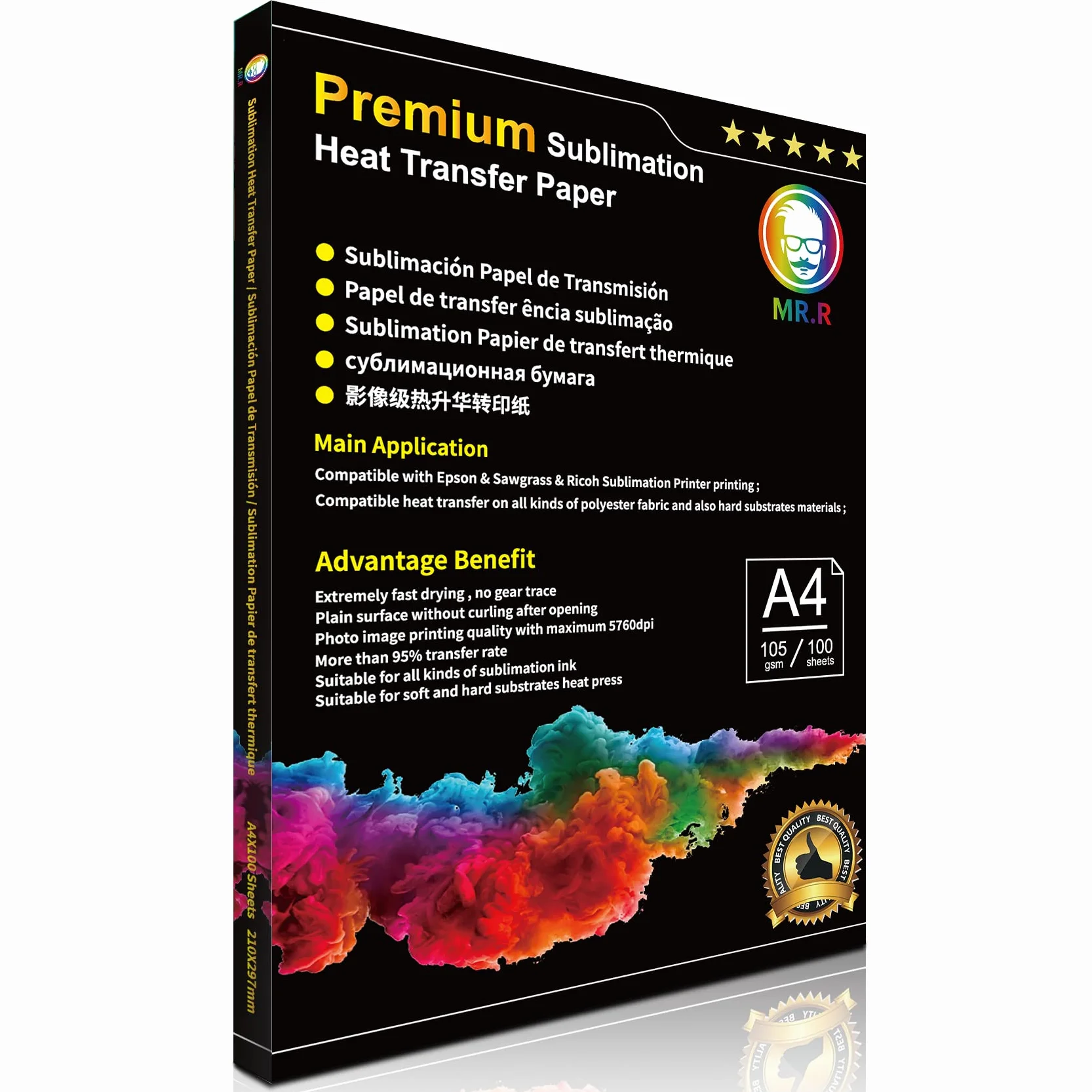 Papier termotransferowy sublimacyjny MR.R 105gsm A4 100 arkuszy