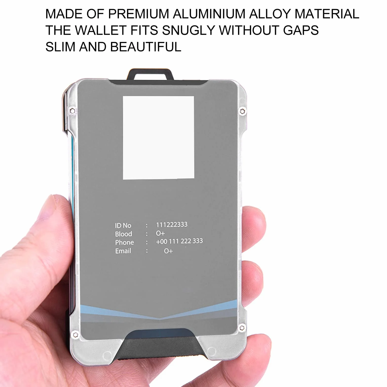 3 Etui na wizytówkę, Etui na wizytówkę ze Stopu Aluminium, Etui na wizytówkę, Etui na Identyfikator o Dużej Wytrzymałości na przywieszkę roboczą, Przywieszka do Zawieszania