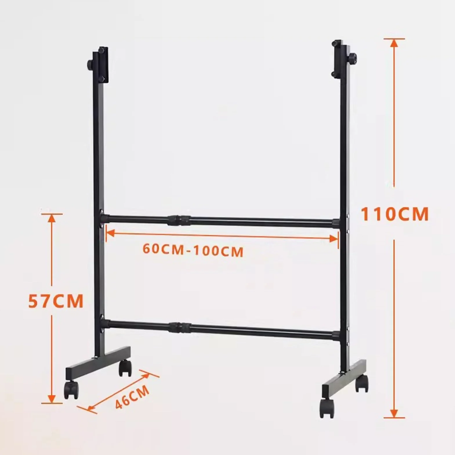 Uniwersalny Stojak Na Kółkach Do Tablicy, Tablicy Kredowej, Tablica Suchościeralna, Trwały Regulowany Metalowy Stojak Z Blokowanymi Kółkami (Color : Black)