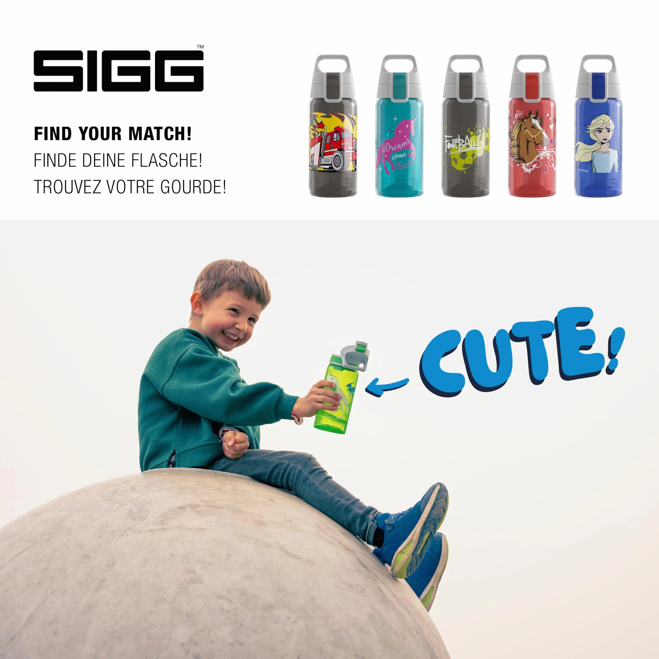 Sigg Viva One Butelka na Wodę, Tworzywo Sztuczne, Niebieski/Biały, 0.5 Litra
