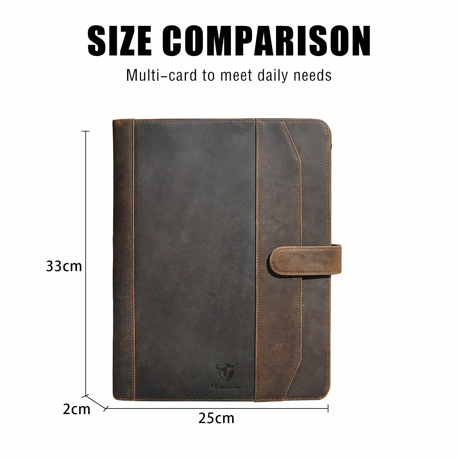 Crazy Horse Skórzane Padfolio, Legal Pad Organizer do Biura Biznesowego, Wznów Teczka, Notatnik do A4/Pad, 901 (901 Brązowy)