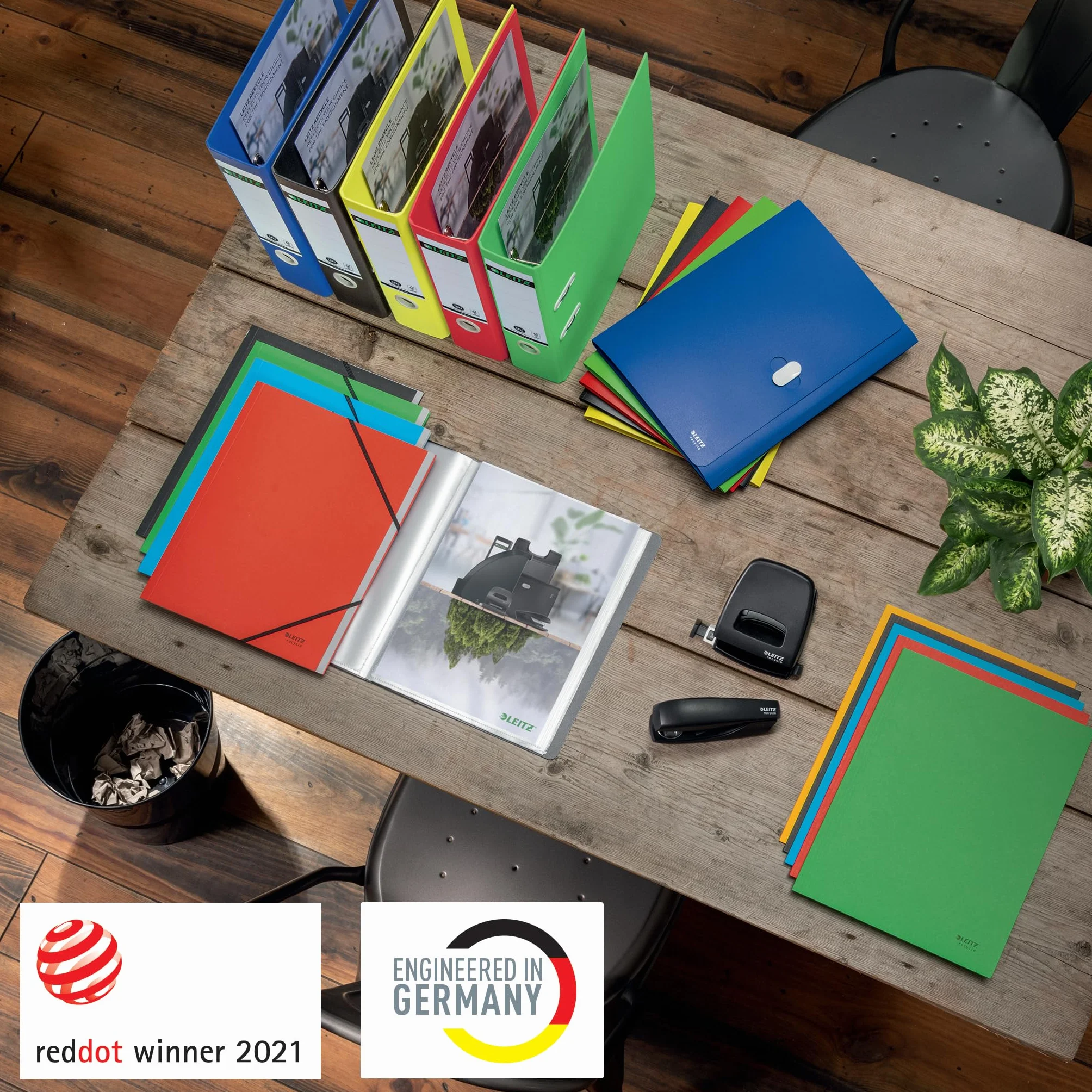 Leitz Dziurkacz, 30 arkuszy, prowadnica z oznaczeniami formatu, w 100% nadaje się do recyklingu, przyjazna dla środowiska, zakres recyklingu NeXXt, 50030095, czarny