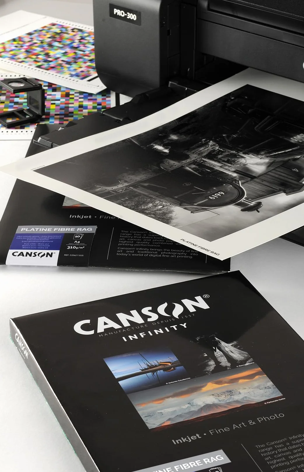 CANSON Infinity Platine Fibre Rag Ultra gładki błyszczący papier A4 310 g/m², cyfrowe papiery do ciemni, 25 arkuszy czystej bieli, idealny dla profesjonalnych fotografów