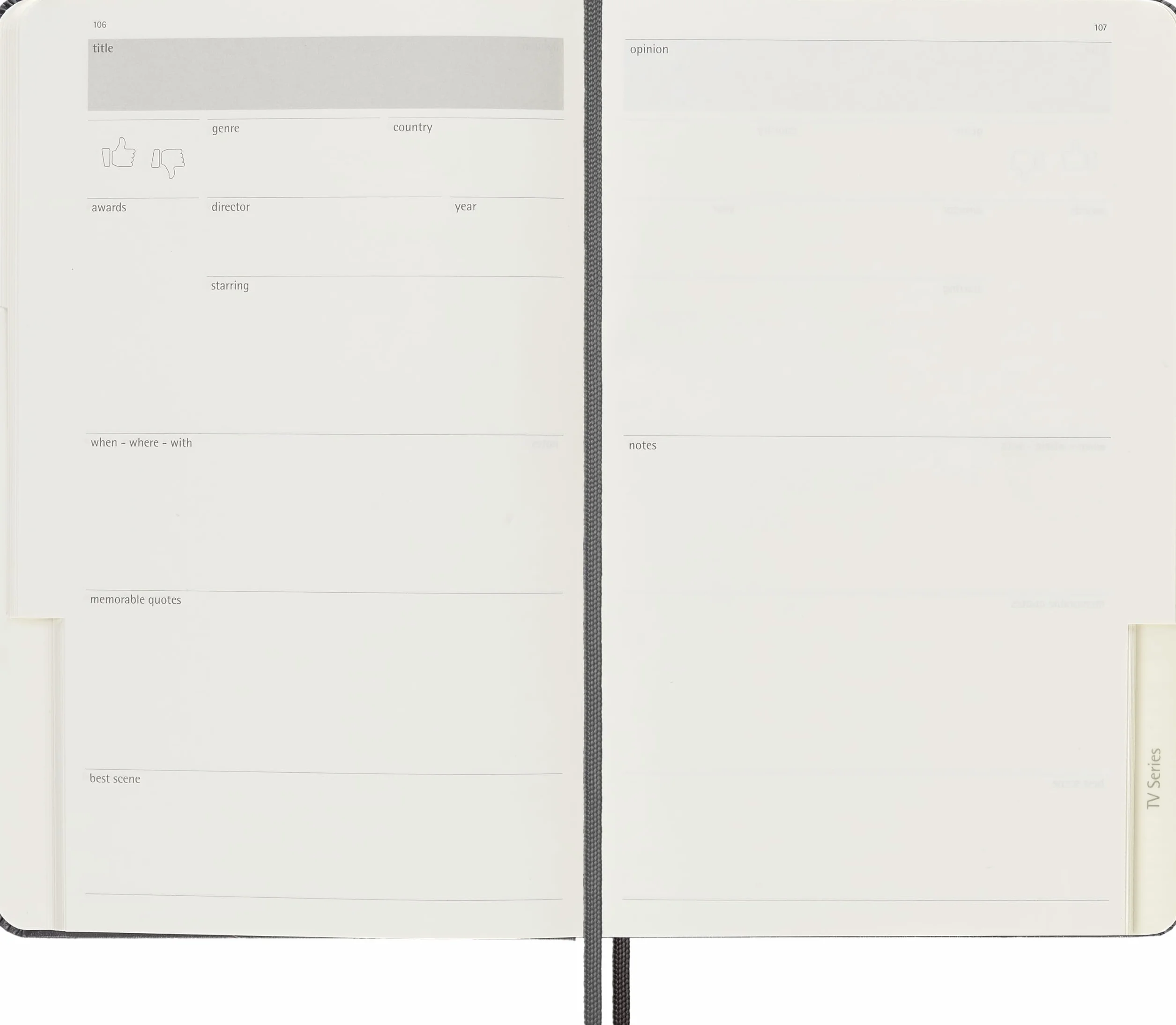 Moleskine Passion Journal - Film & TV, Large/A5, Fester Einband, Dunkelgrau