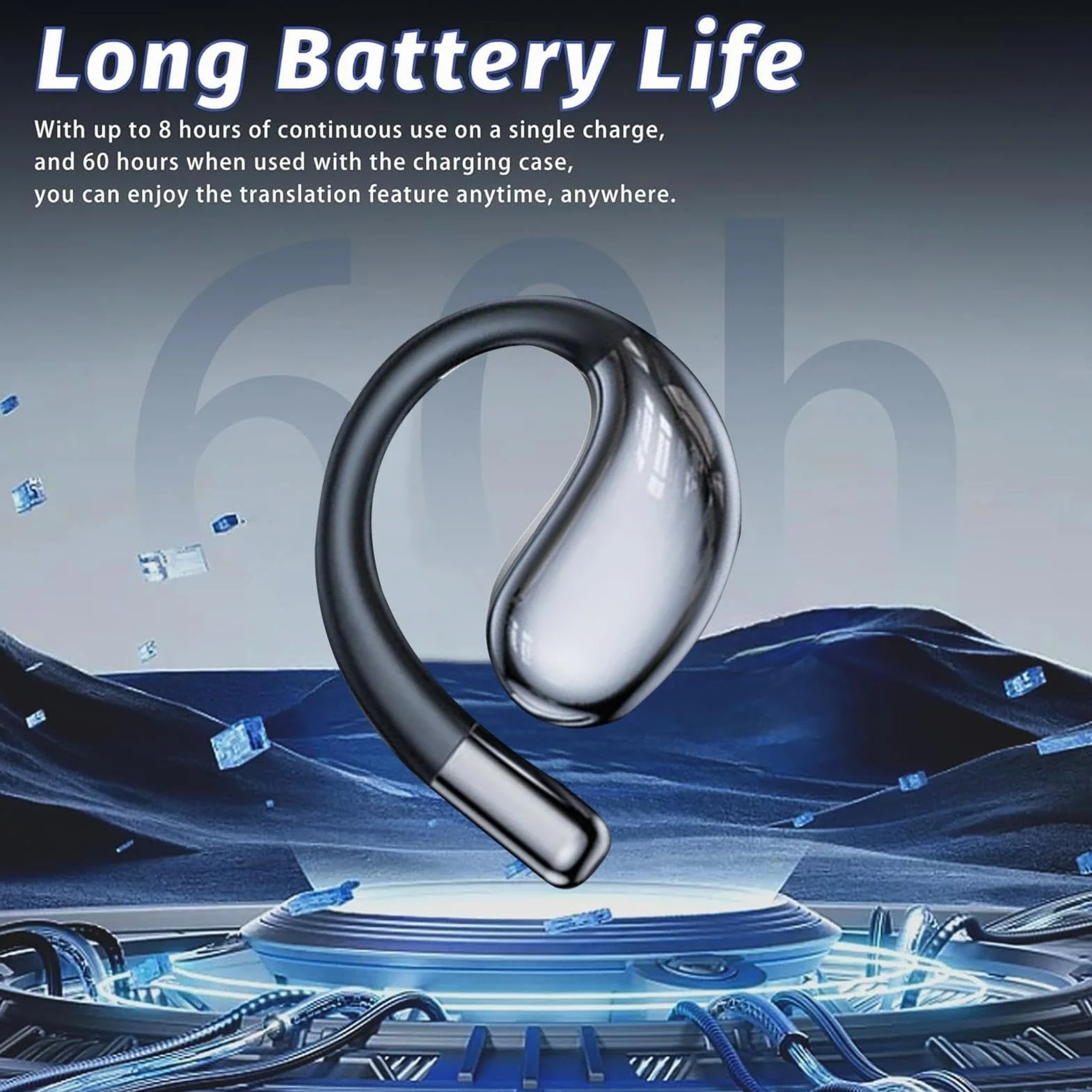 Travel Translator Earbuds | Ai Translator Earbuds | Translation Earbuds | Hifi Sound Earbuds | Smart Earbuds | Ai Translator Earbuds Real-time 60h Long Life And Hifi Sound For Travel Learning