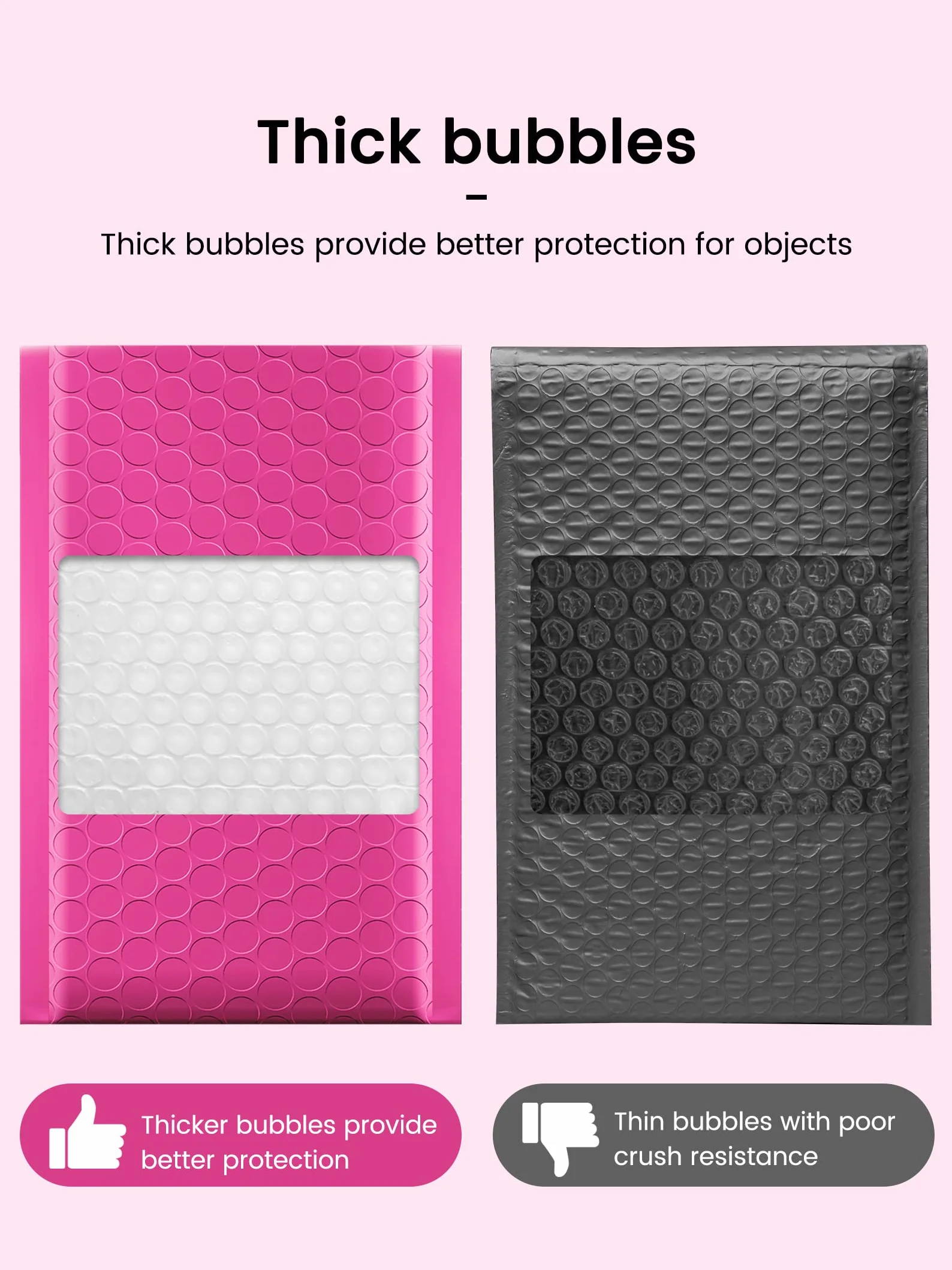 Bubble Mailers 4x8 Inch 50 Pack Padded Envelopes Self Seal Shipping Bags Jewelry Small Business Pink