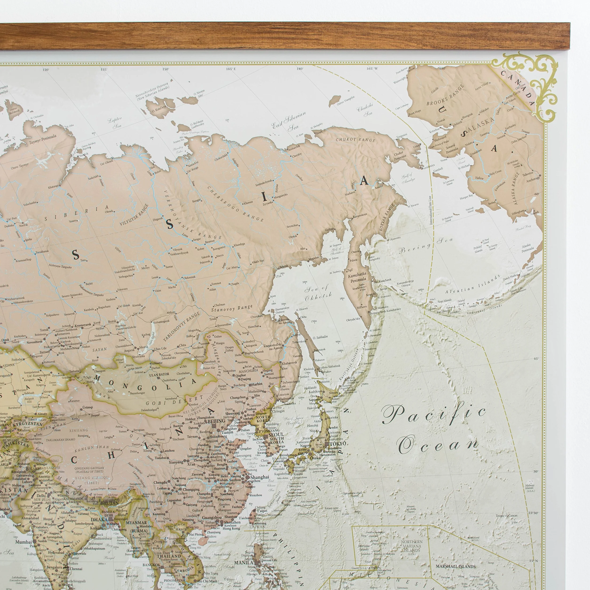 Maps International Gigantyczna mapa świata - mega-mapa świata w stylu antycznym - laminowana - 46 x 80-2025 zaktualizowana