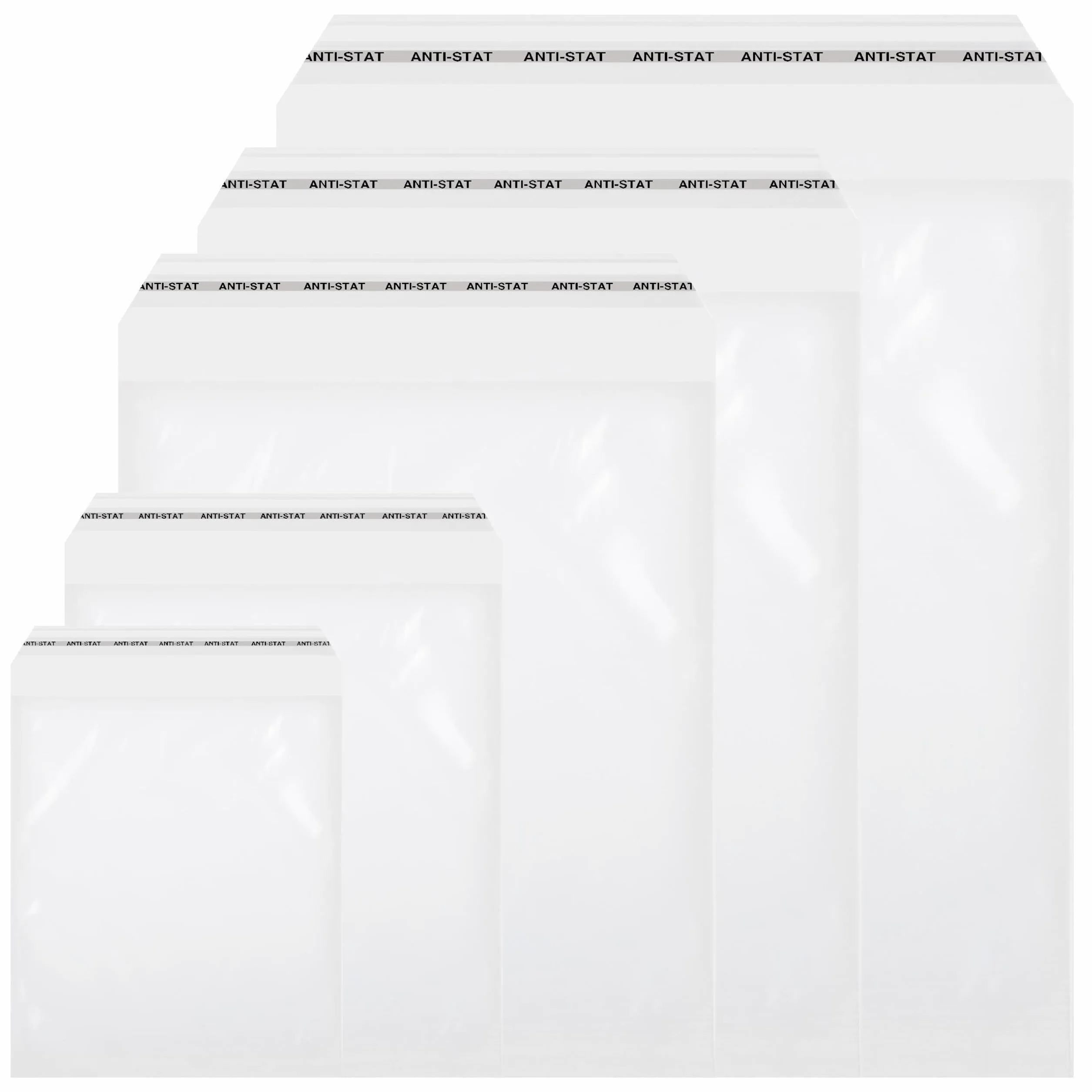 100 x samoprzylepne torebki foliowe, 165 x 220 mm, w formacie DIN A5, przezroczyste, antystatyczne, idealne do pakowania materiałów drukarskich lub tekstyliów
