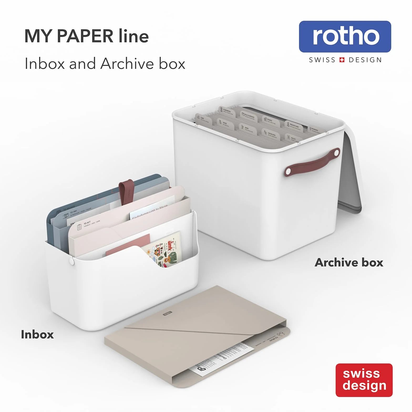 Rotho MyPaper organizer na dokumenty MY PAPER Plus, tworzywo sztuczne (PP), bez BPA, biały, 36,4 x 16,8 x 31,7 cm