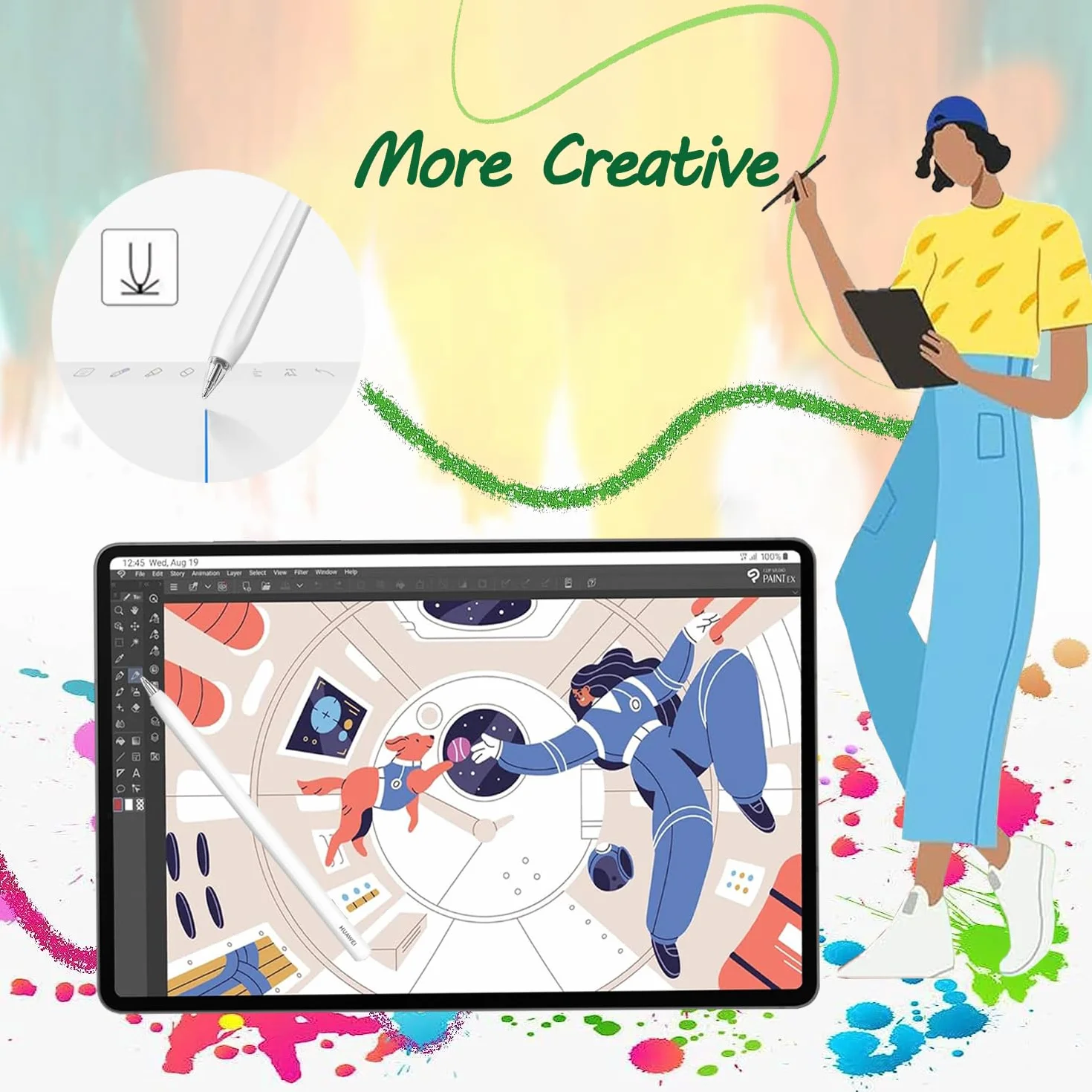 5X oryginalne końcówki zamienne do Huawei M Pencil Pro & 3rd Gen, [Nie dla Lenovo Precison Pen 2 Laptop], trwalsze, precyzyjne sterowanie, przyjazny ekran, czarny