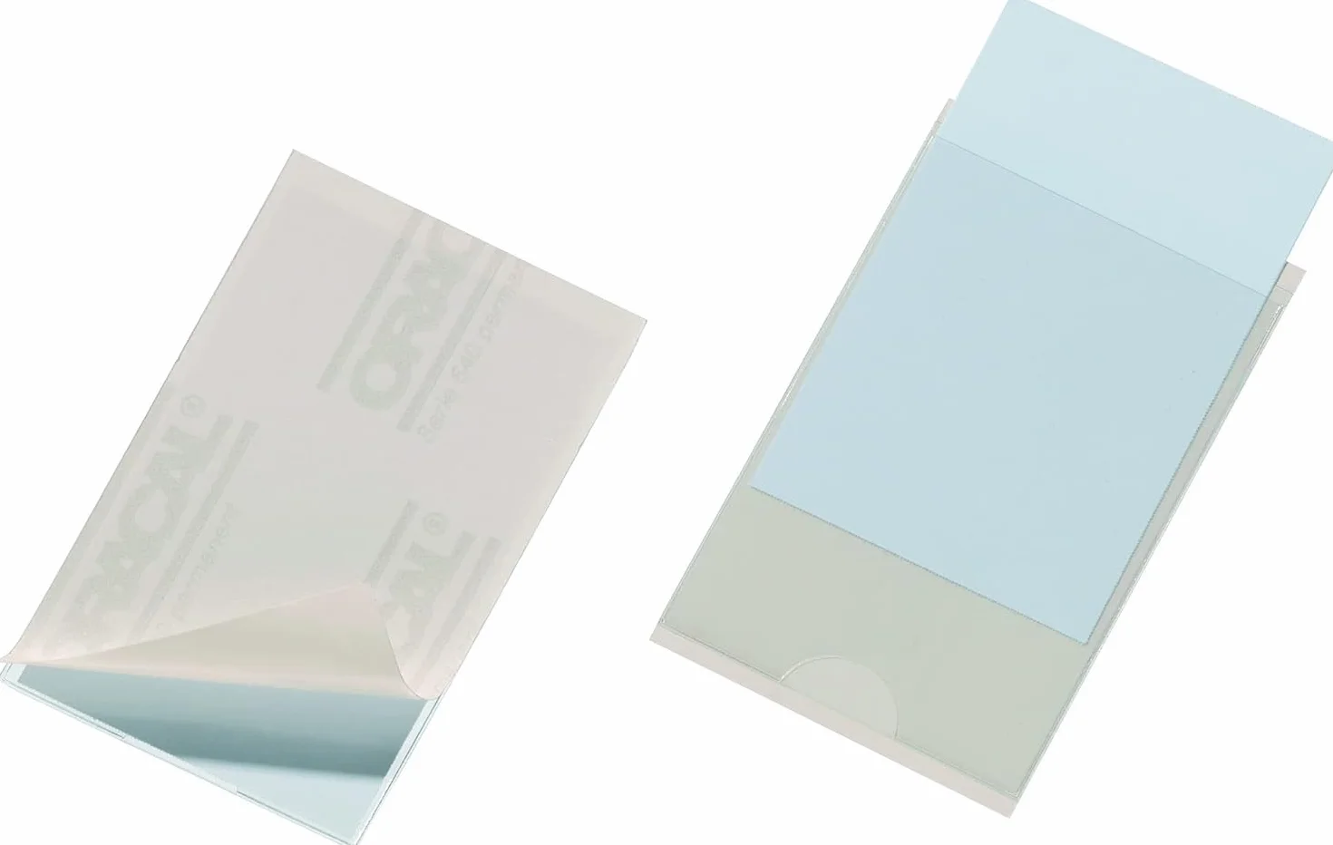 Durable 827919 Kieszonka samoprzylepna Pocketfix (na wizytówki), opak. 100 sztuk, przezroczysta.