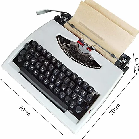 Retro przenośna ręczna maszyna do pisania, vintage klawiatura mechaniczna dla pisarzy, wystrój biurka do biura domowego
