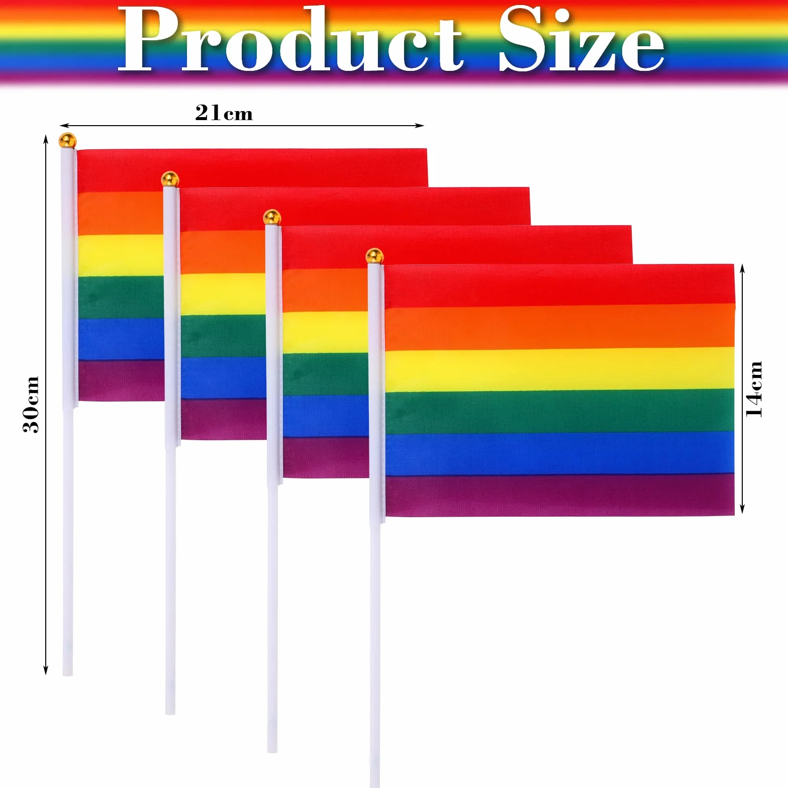 MWOOT 60 sztuk tęczowych flag LGBTQ, chorągiewka tęczowa, mini flagi do LGBTQ Gay Pride Parade, mała tęczowa flaga, akcesoria Pride Month